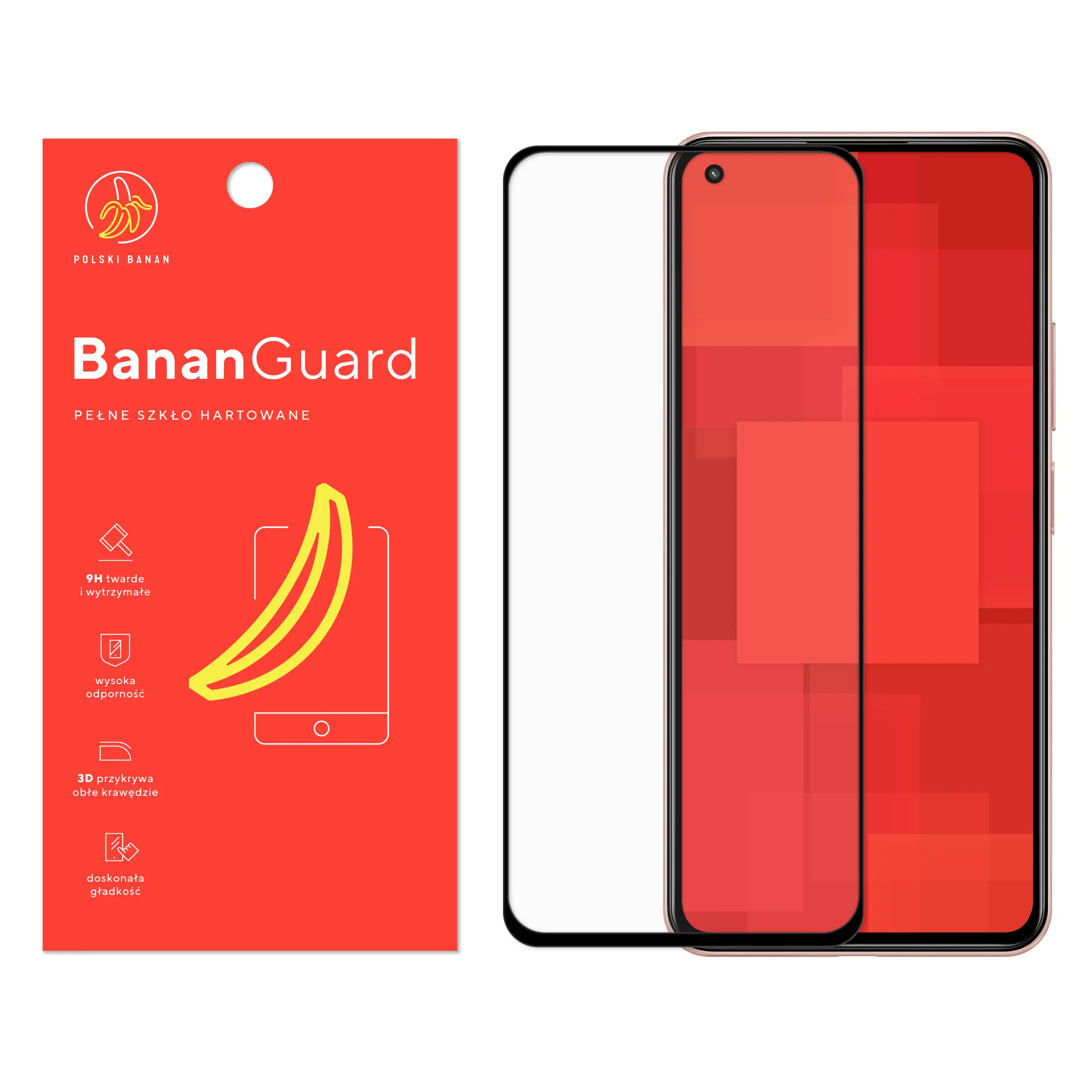 Szkło hartowane 5D Polski Banan BananGuard w kolorze czarnym do Xiaomi Mi 11 Lite / Mi 11 Lite 5G