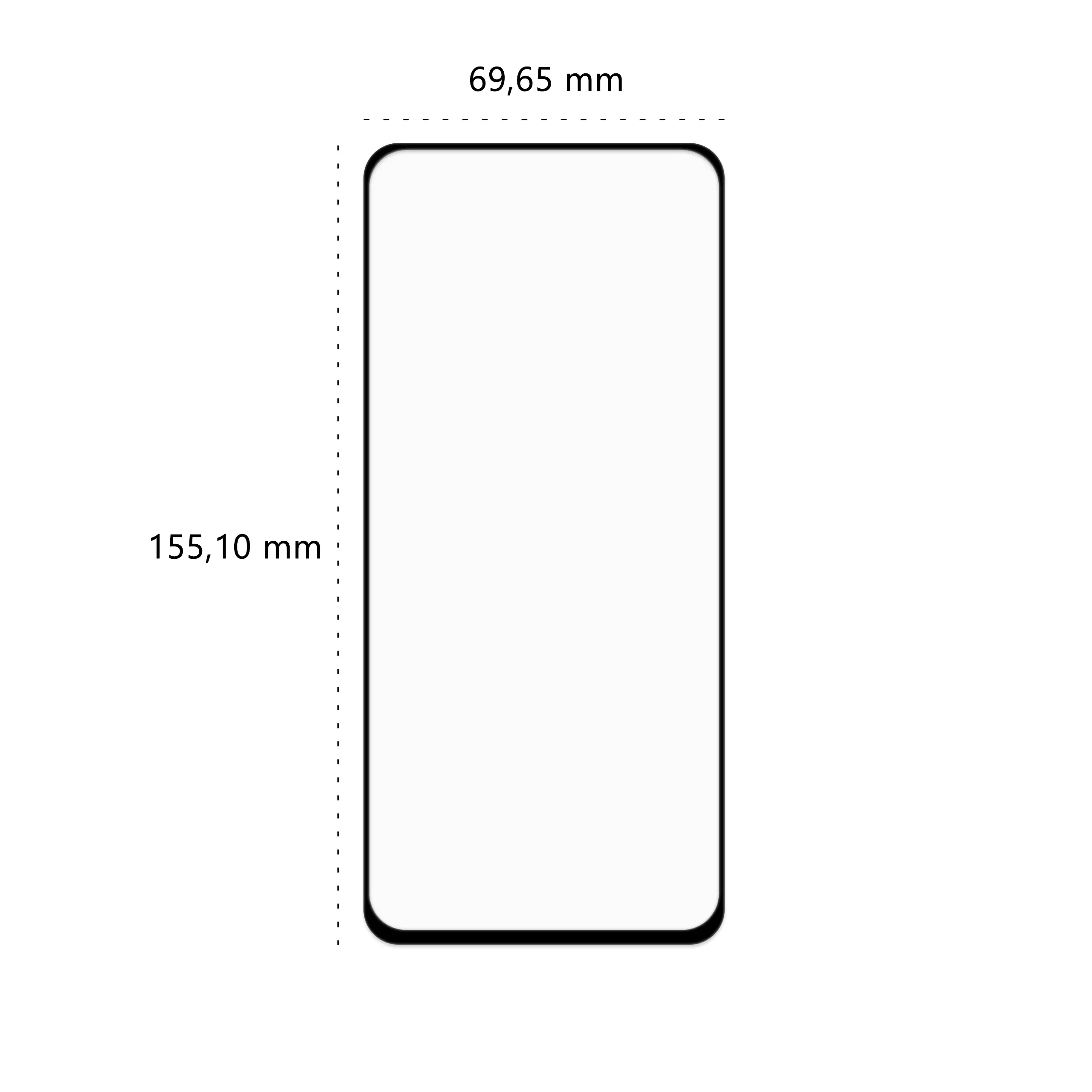 Wymiary szkła hartowanego 3D Polski Banan BananGuard w kolorze czarnym do telefonu Xiaomi Mi 11 Lite / Mi 11 Lite 5G