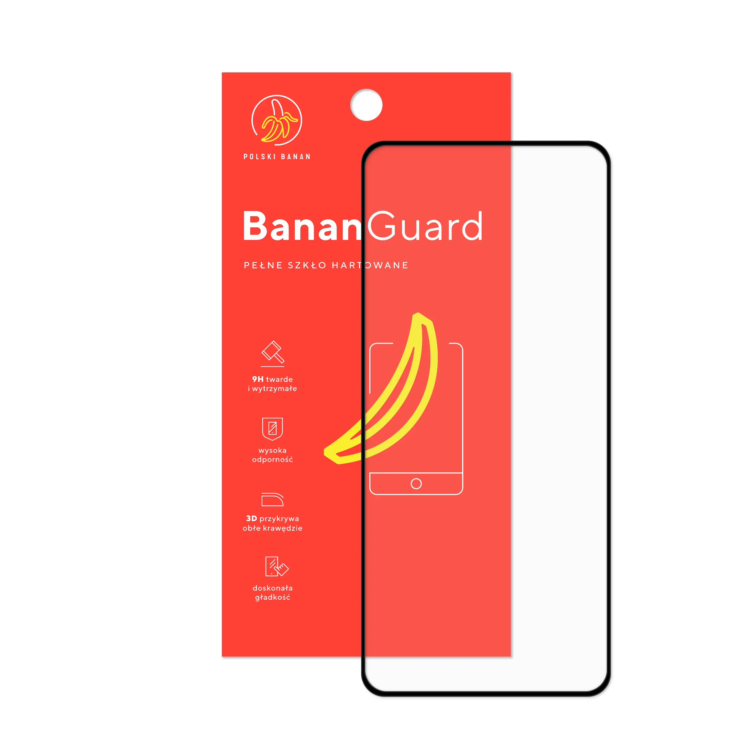 Szkło hartowane 5D Polski Banan BananGuard w kolorze czarnym z opakowaniem do telefonu Xiaomi POCO X3 NFC / X3 Pro