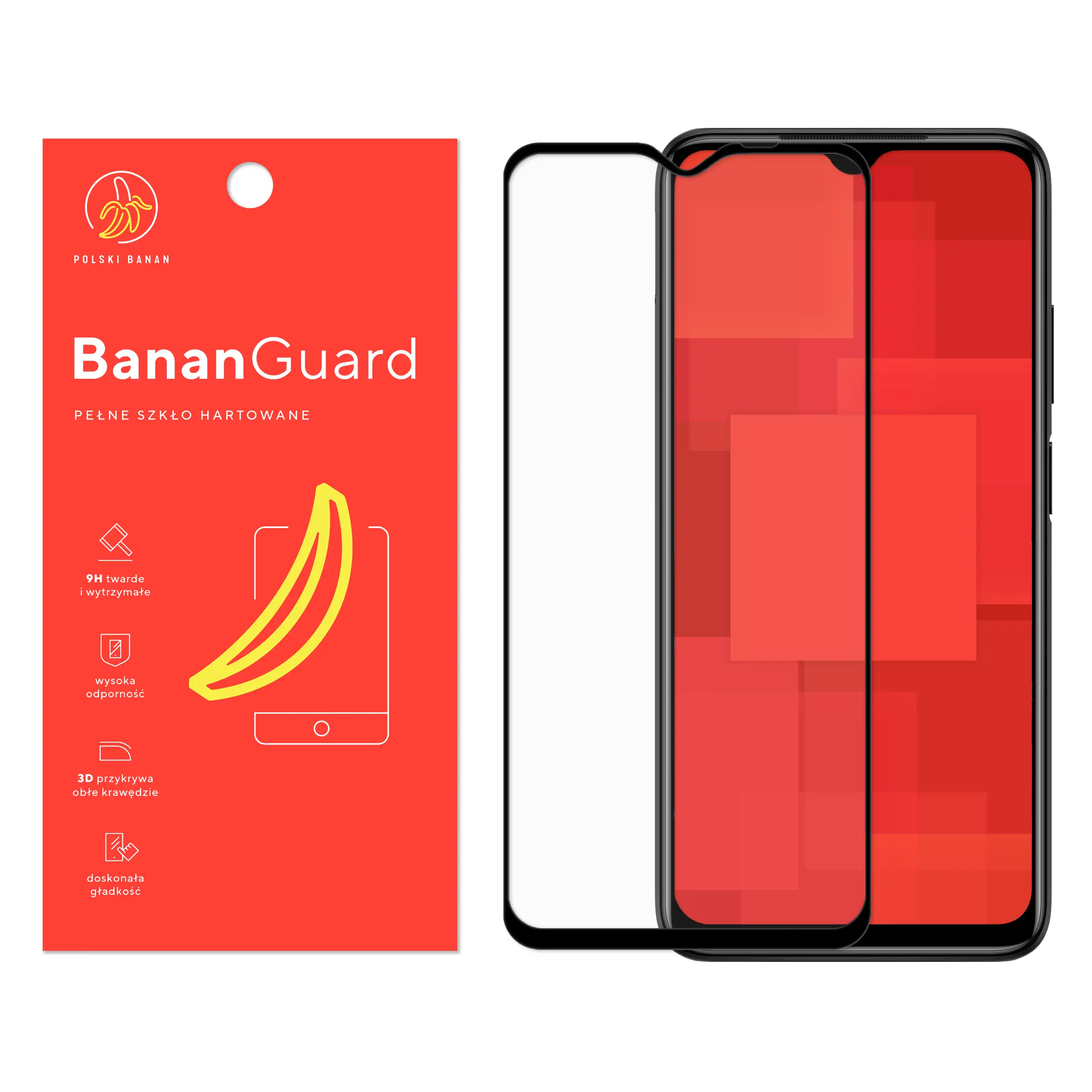 Szkło hartowane 5D Polski Banan BananGuard w kolorze czarnym do Xiaomi Redmi 9T