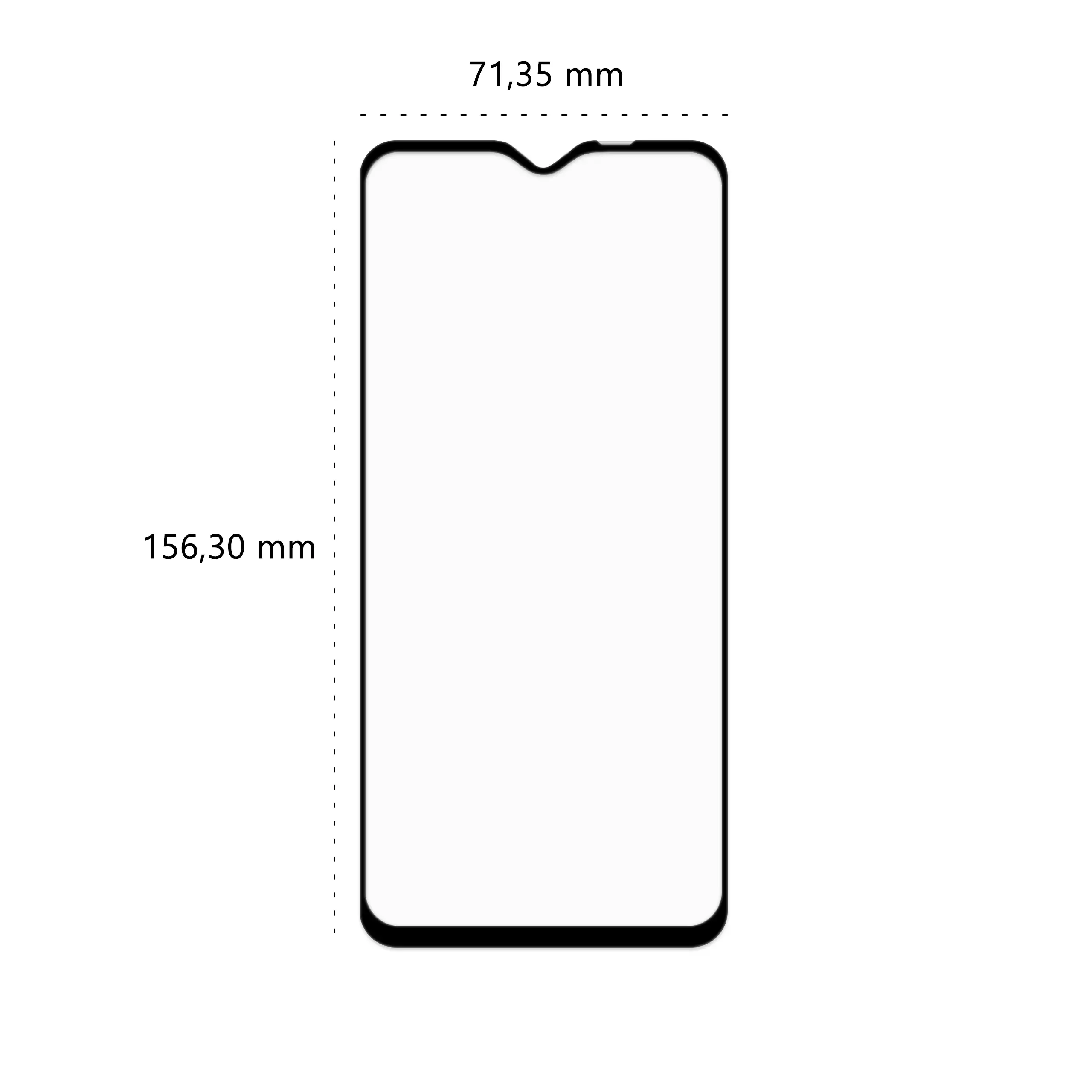 Wymiary szkła hartowanego 3D Polski Banan BananGuard w kolorze czarnym do telefonu Xiaomi Redmi 9T