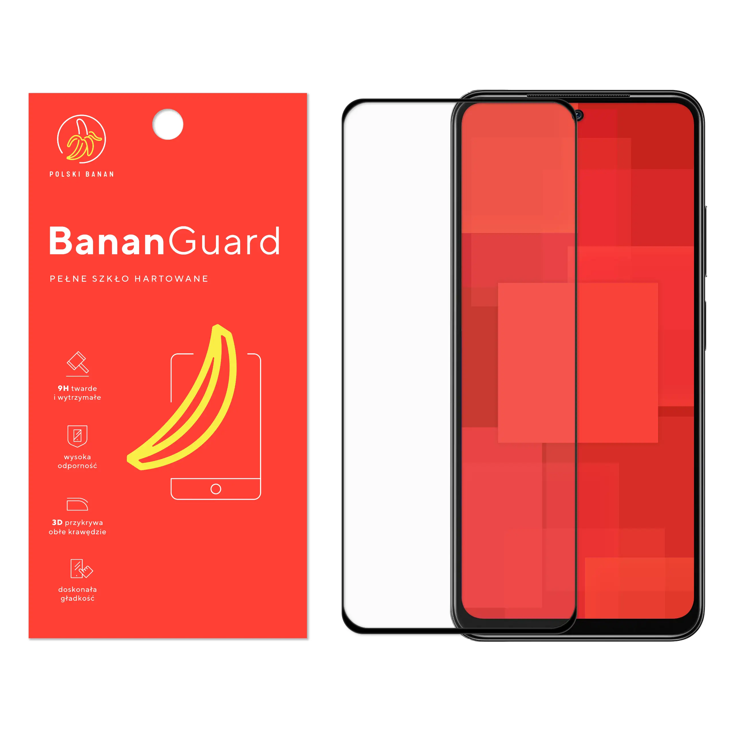 Szkło hartowane 5D Polski Banan BananGuard w kolorze czarnym do Xiaomi Redmi Note 11 / 11s