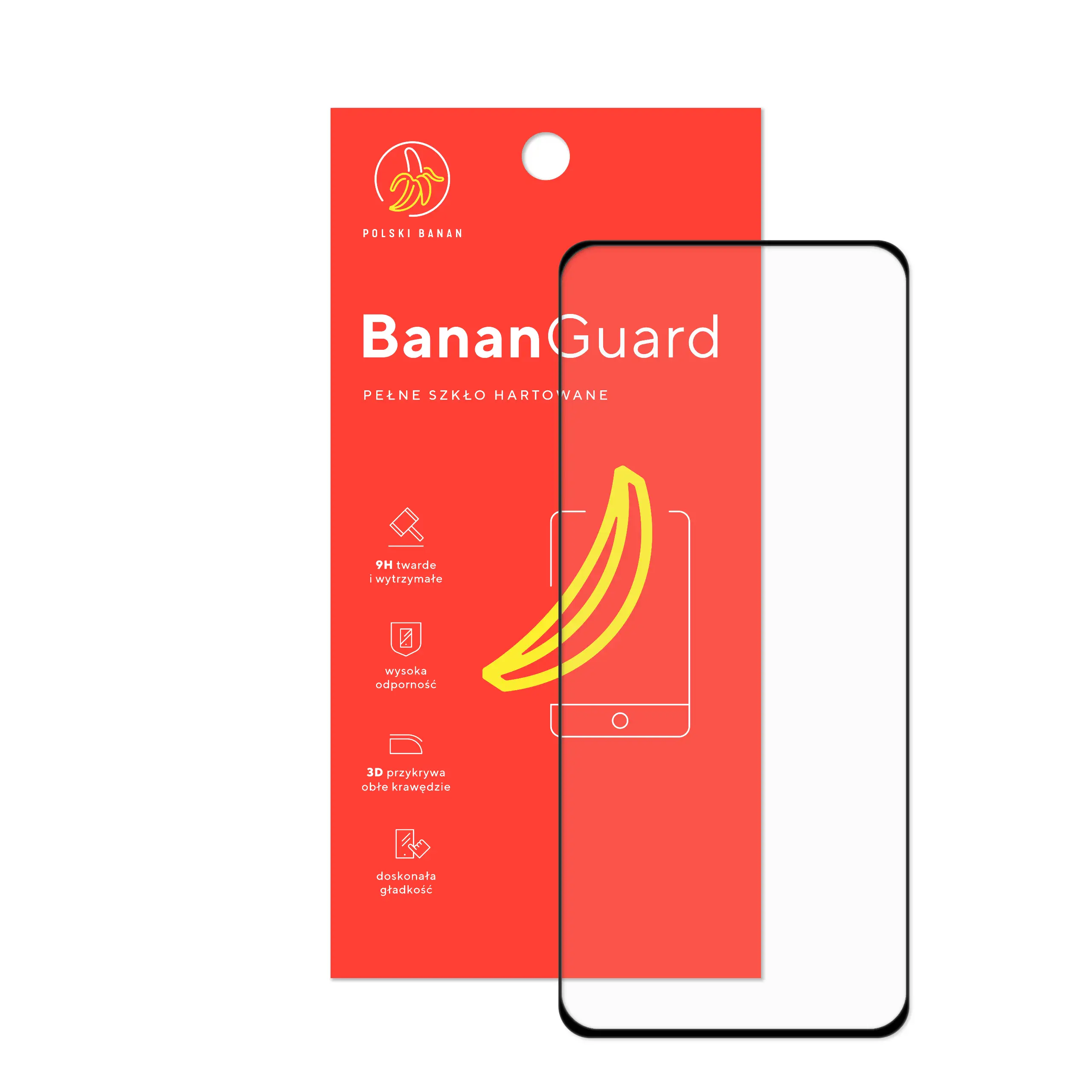 Szkło hartowane 5D Polski Banan BananGuard w kolorze czarnym z opakowaniem do telefonu Xiaomi Redmi Note 11 / 11s