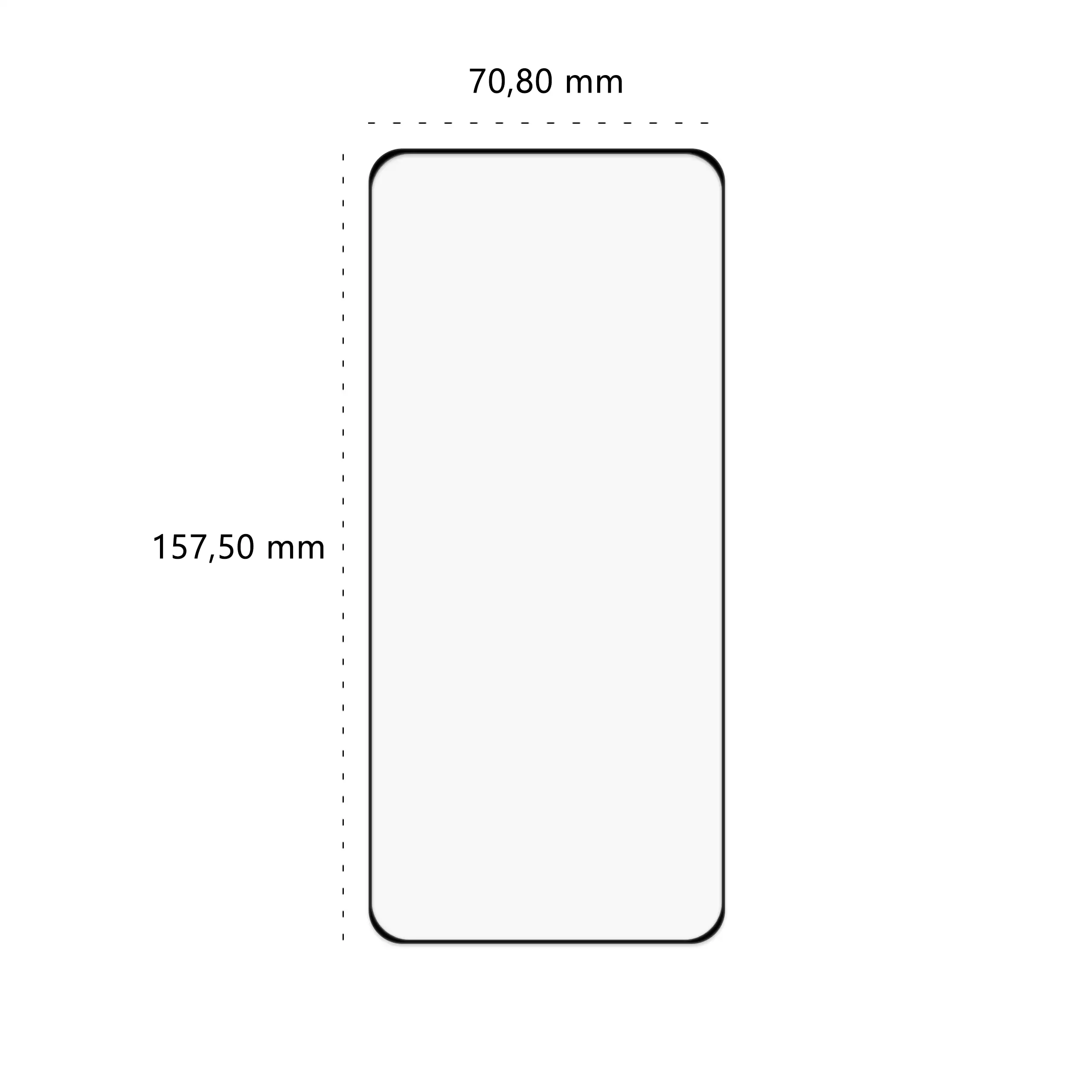 Wymiary szkła hartowanego 5D Polski Banan BananGuard w kolorze czarnym do telefonu Xiaomi Redmi Note 13 4G