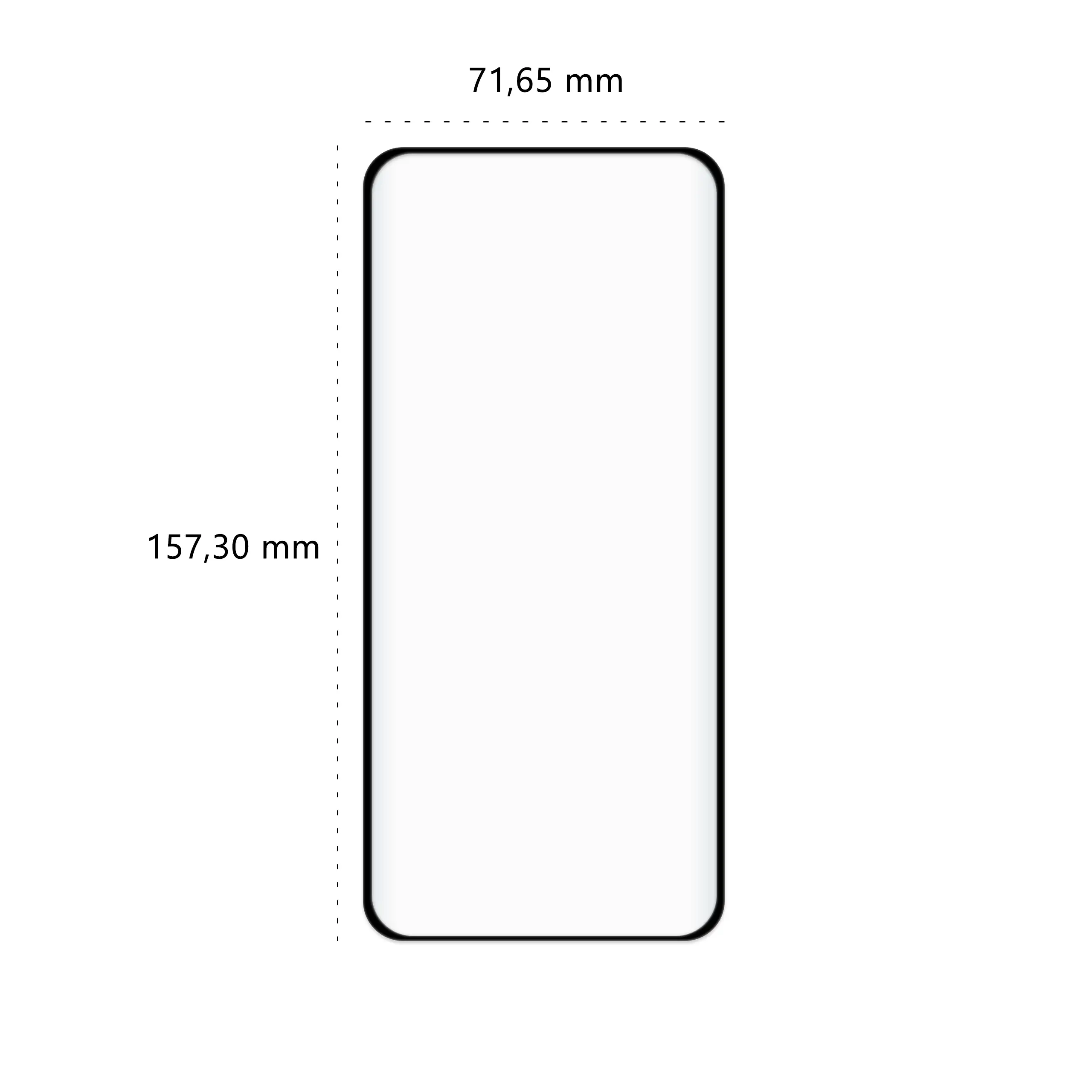 Wymiary szkła hartowanego 5D Polski Banan BananGuard w kolorze czarnym do telefonu Xiaomi Redmi Note 13 Pro Plus