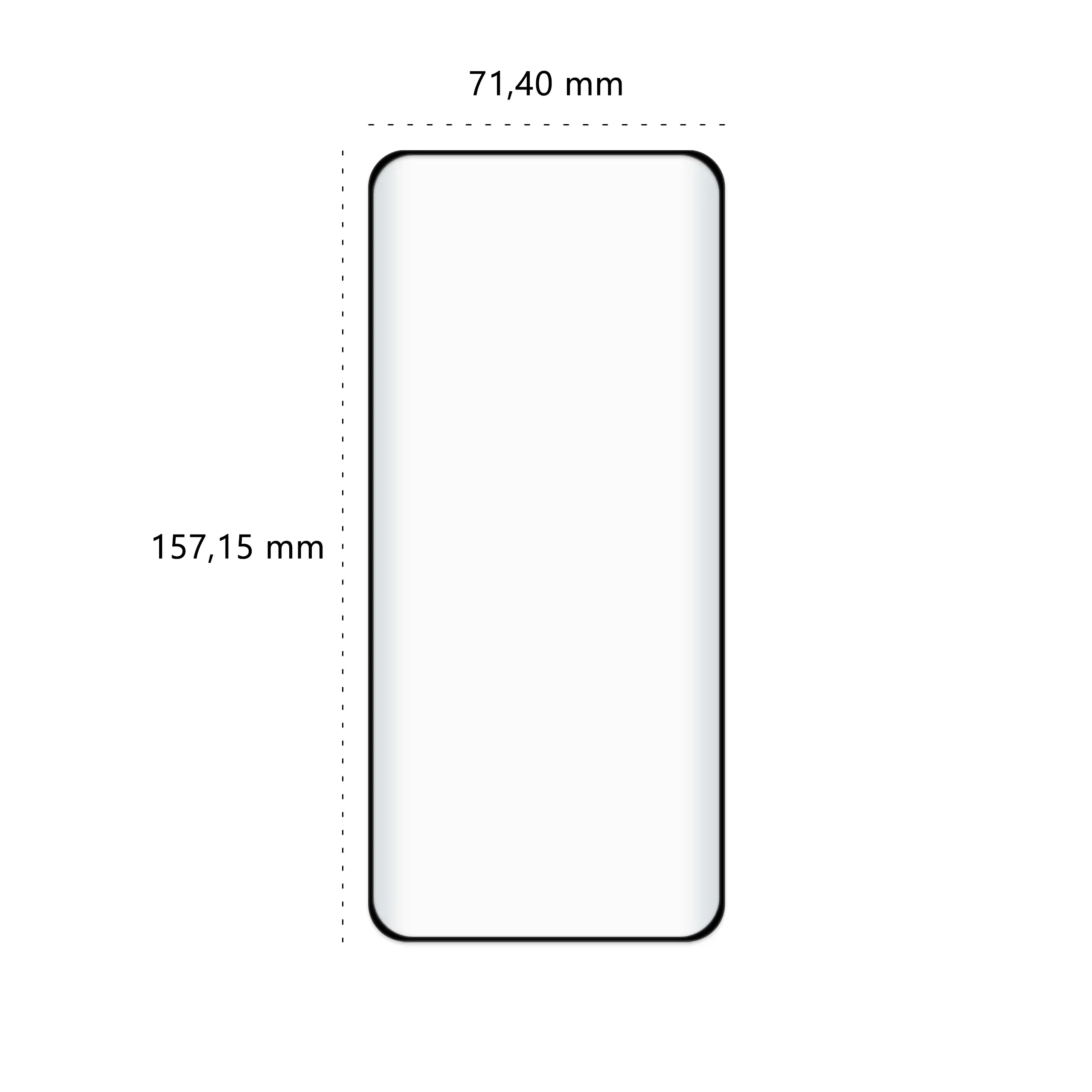 Wymiary szkła hartowanego 5D Polski Banan BananGuard w kolorze czarnym do telefonu Xiaomi Redmi Note 14 Pro