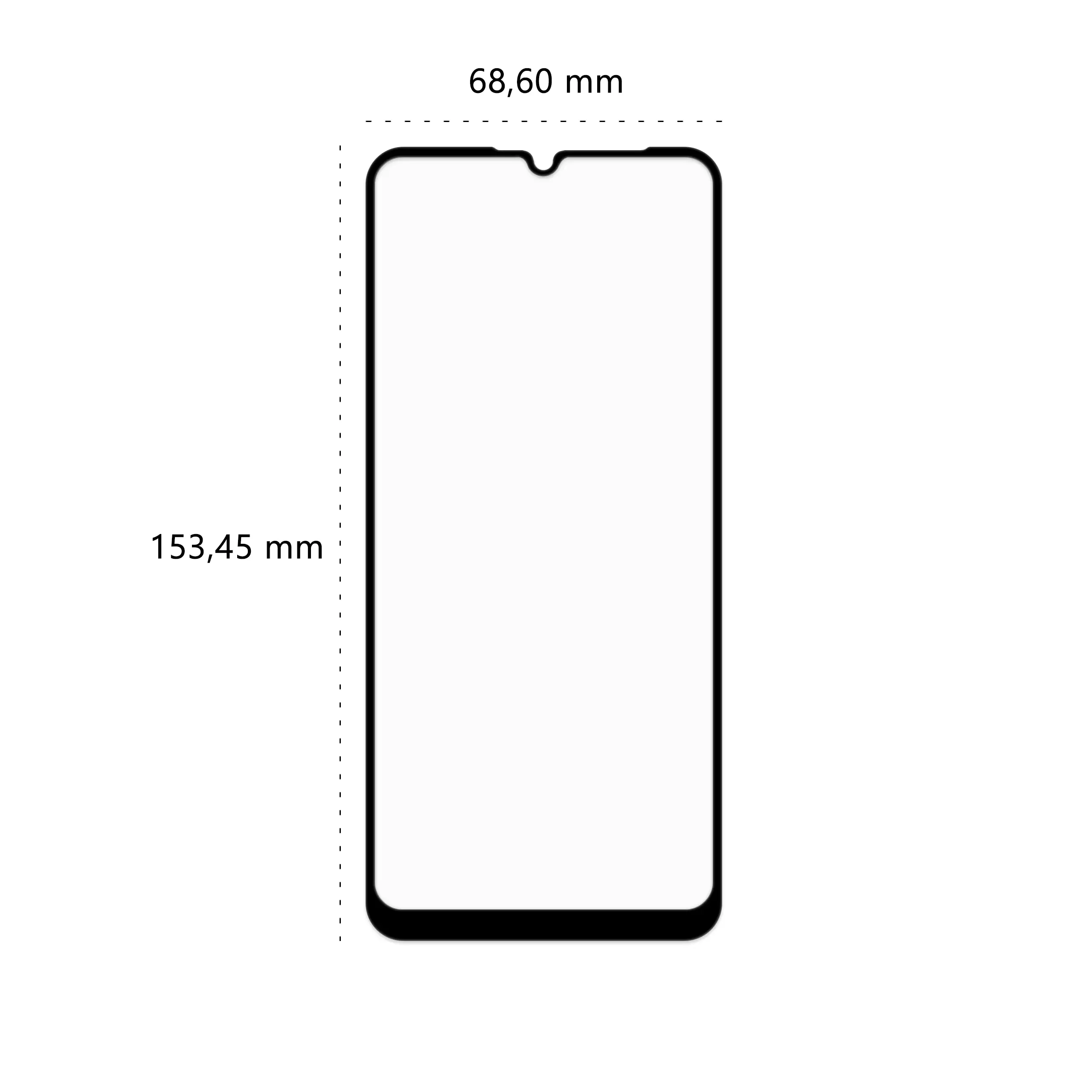 Wymiary szkła hartowanego 3D Polski Banan BananGuard w kolorze czarnym do telefonu Xiaomi Redmi Note 8T