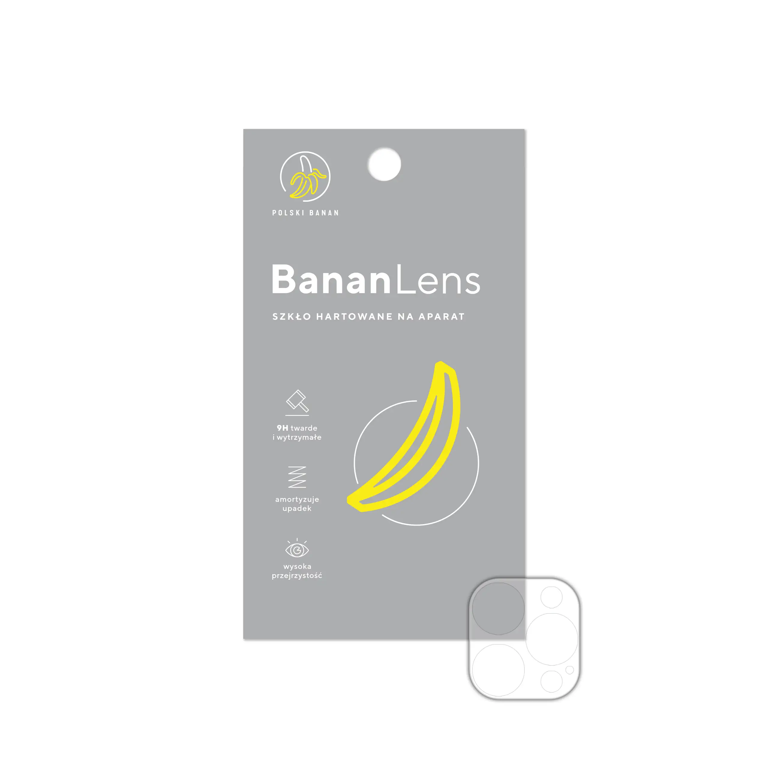 Szkło hartowane Polski Banan BananLens na aparat do Apple iPhone 12 Pro Max z opakowaniem