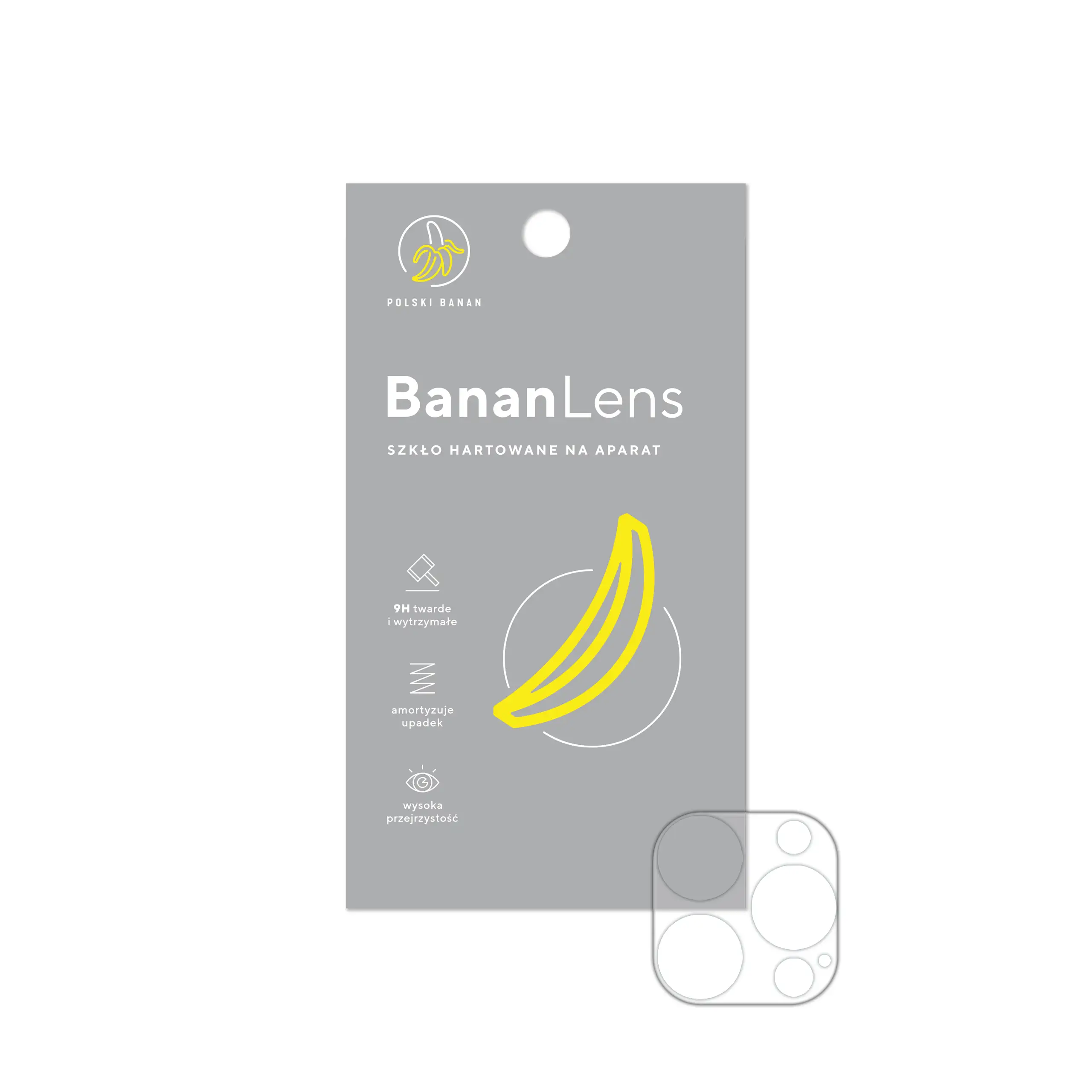 Szkło hartowane Polski Banan BananLens na aparat do Apple iPhone 16 Pro z opakowaniem