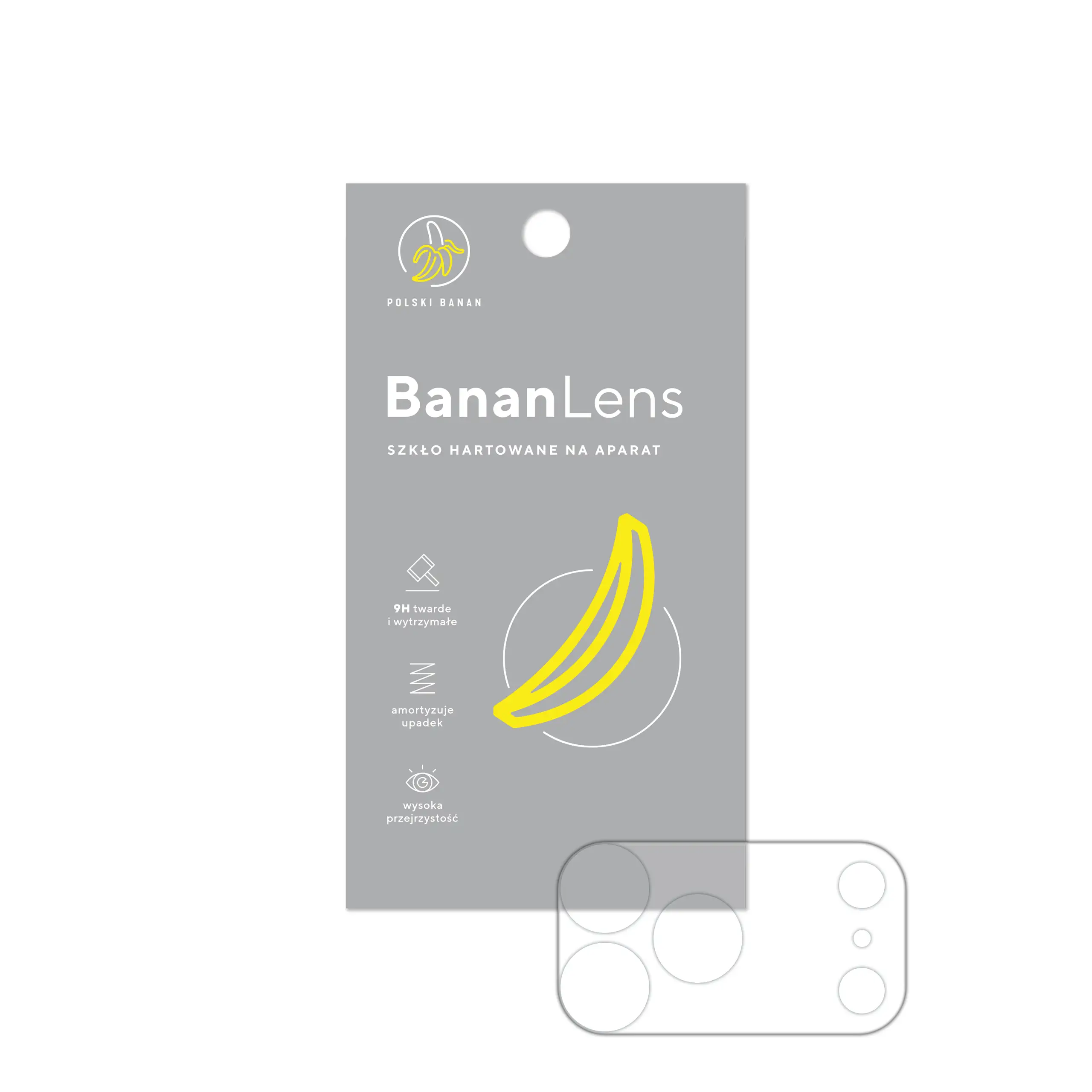 Szkło hartowane Polski Banan BananLens na aparat do Apple iPhone 17 Pro Max z opakowaniem