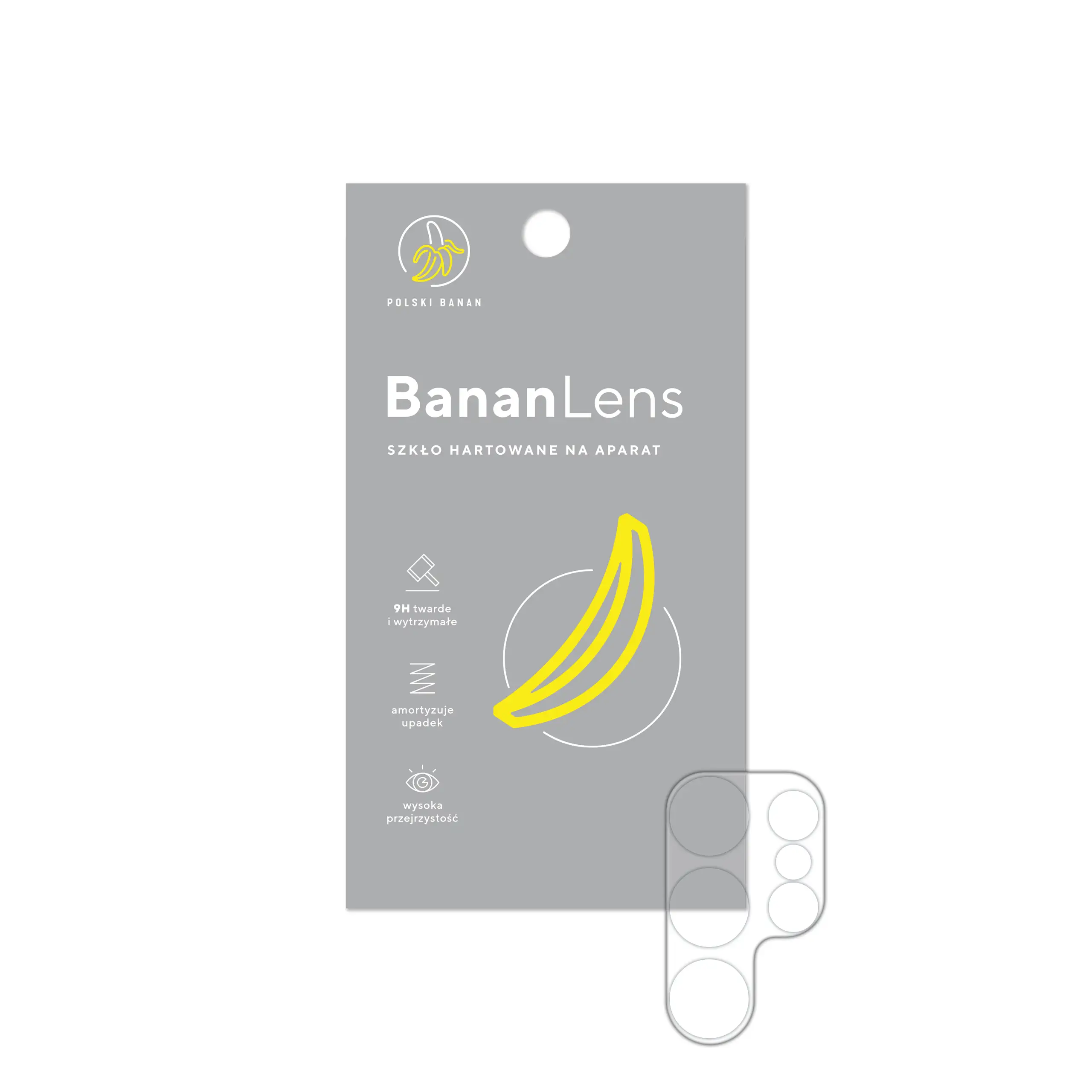 Szkło hartowane Polski Banan BananLens na aparat do Samsung Galaxy S24 Ultra z opakowaniem