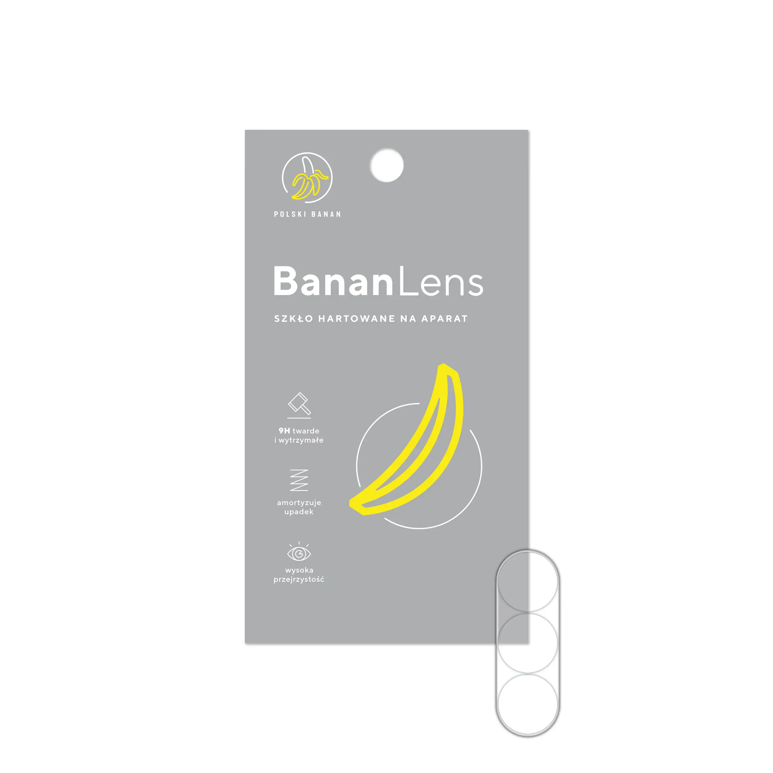 Szkło hartowane Polski Banan BananLens na aparat do Samsung Galaxy S25 Plus z opakowaniem