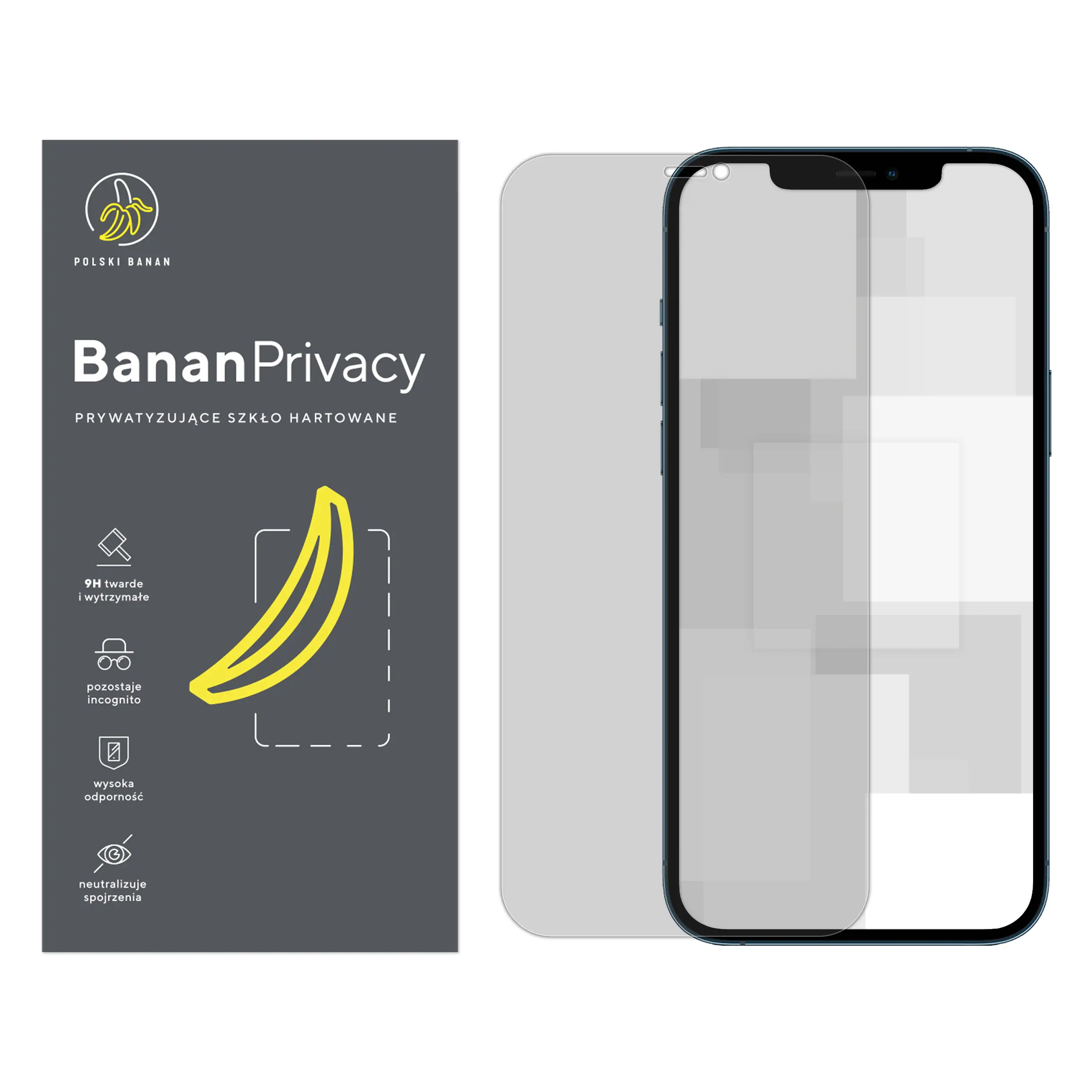 Szkło hartowane prywatyzujące Polski Banan BananPrivacy do Apple iPhone 12 Pro Max
