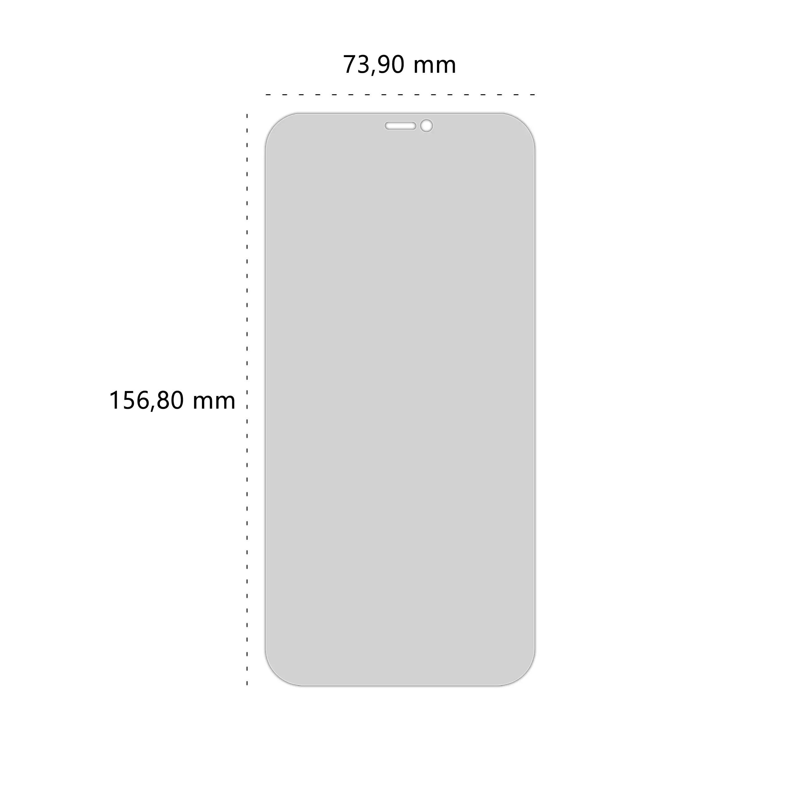 Wymiary prywatyzującego szkła hartowanego BananPrivacy marki Polski Banan do telefonu Apple iPhone 12 Pro Max