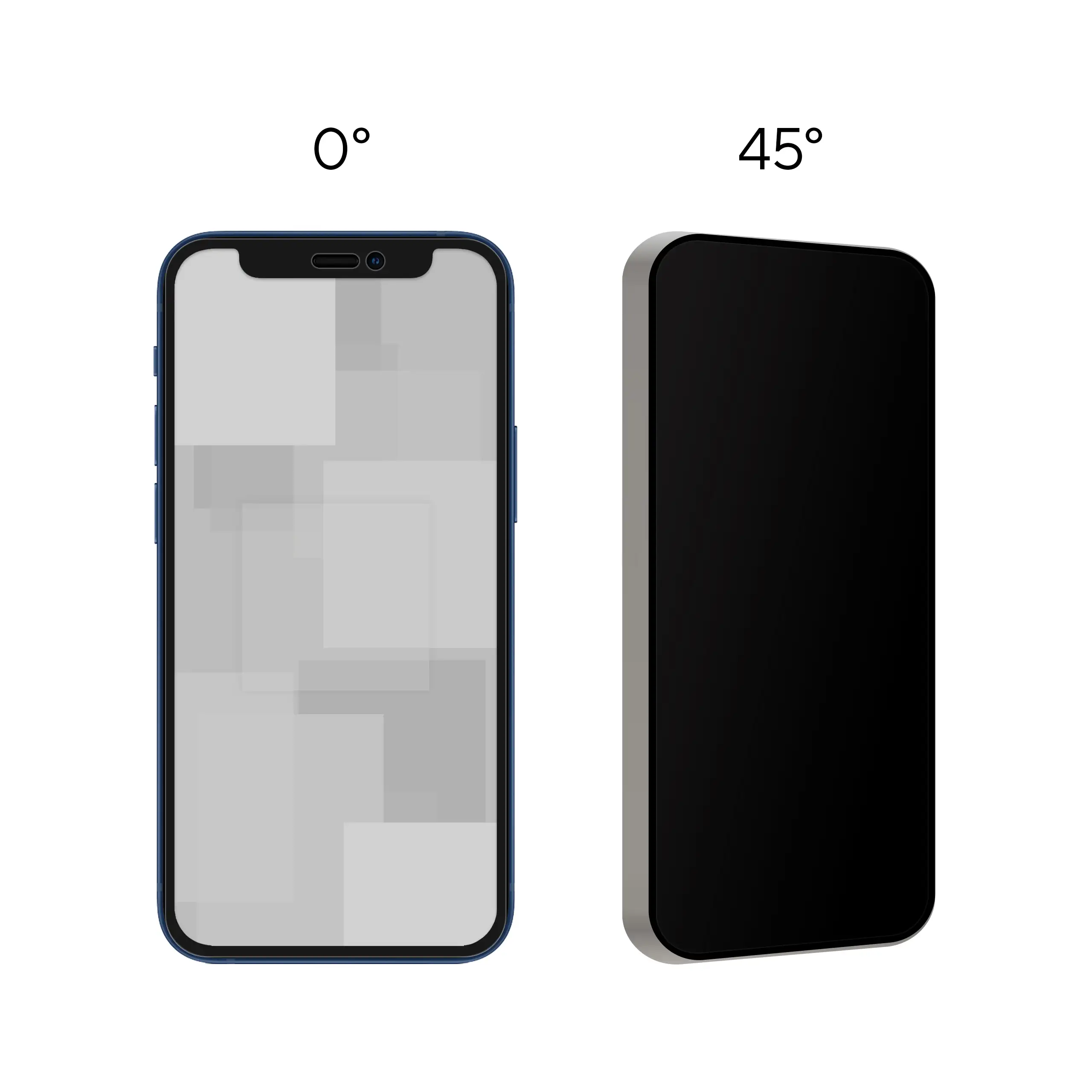 Prezentacja działania prywatyzującego szkła hartowanego BananPrivacy do telefonu Apple iPhone 12 mini - ochrona prywatności