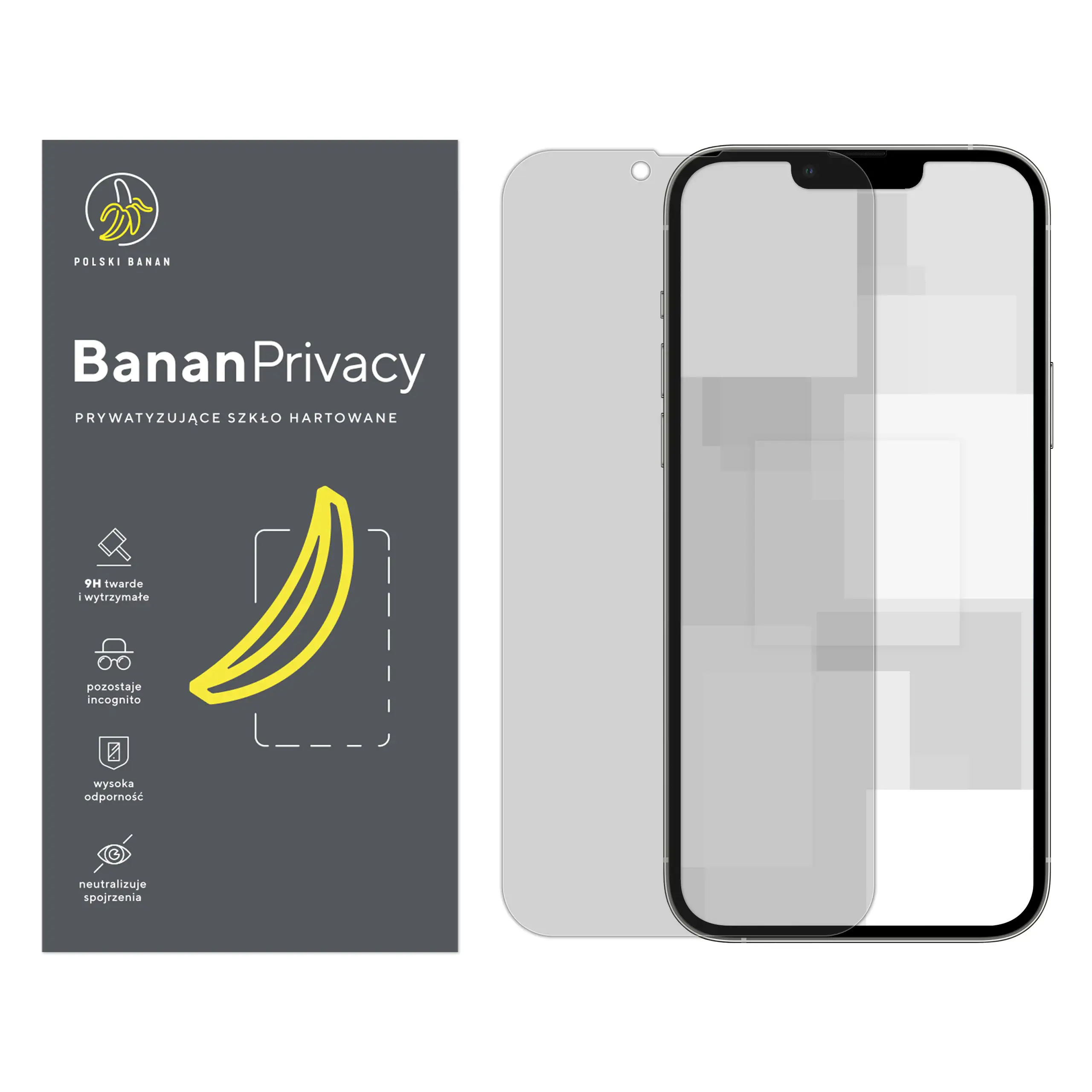 Szkło hartowane prywatyzujące Polski Banan BananPrivacy do Apple iPhone 13 Pro Max