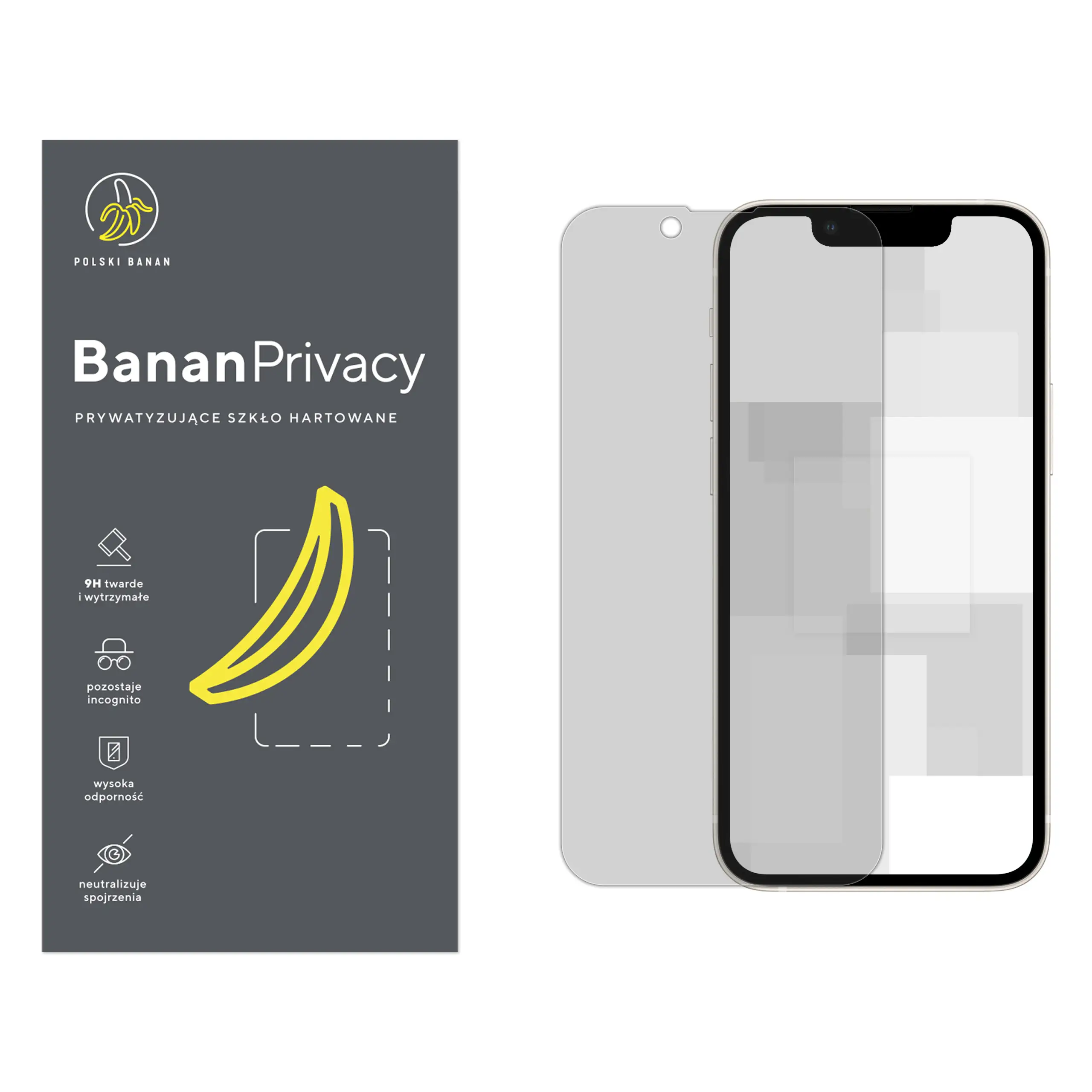 Szkło hartowane prywatyzujące Polski Banan BananPrivacy do Apple iPhone 13 mini