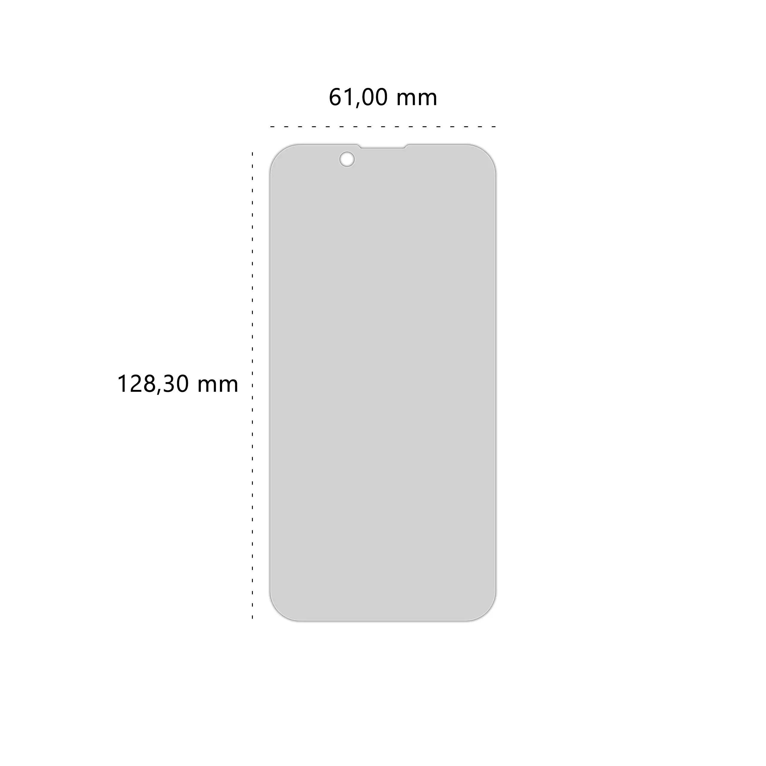 Wymiary prywatyzującego szkła hartowanego BananPrivacy marki Polski Banan do telefonu Apple iPhone 13 mini