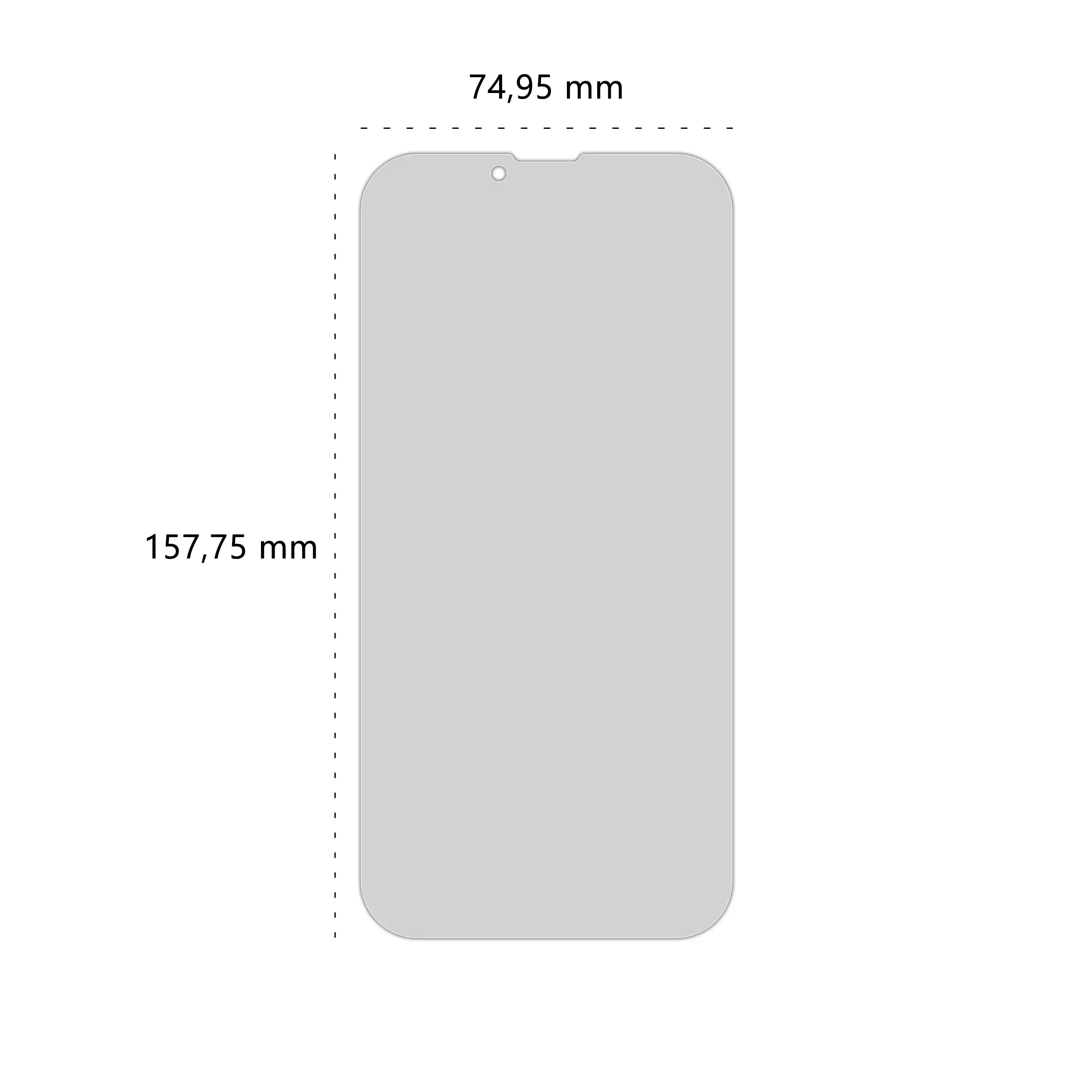 Wymiary prywatyzującego szkła hartowanego BananPrivacy marki Polski Banan do telefonu Apple iPhone 14 Plus