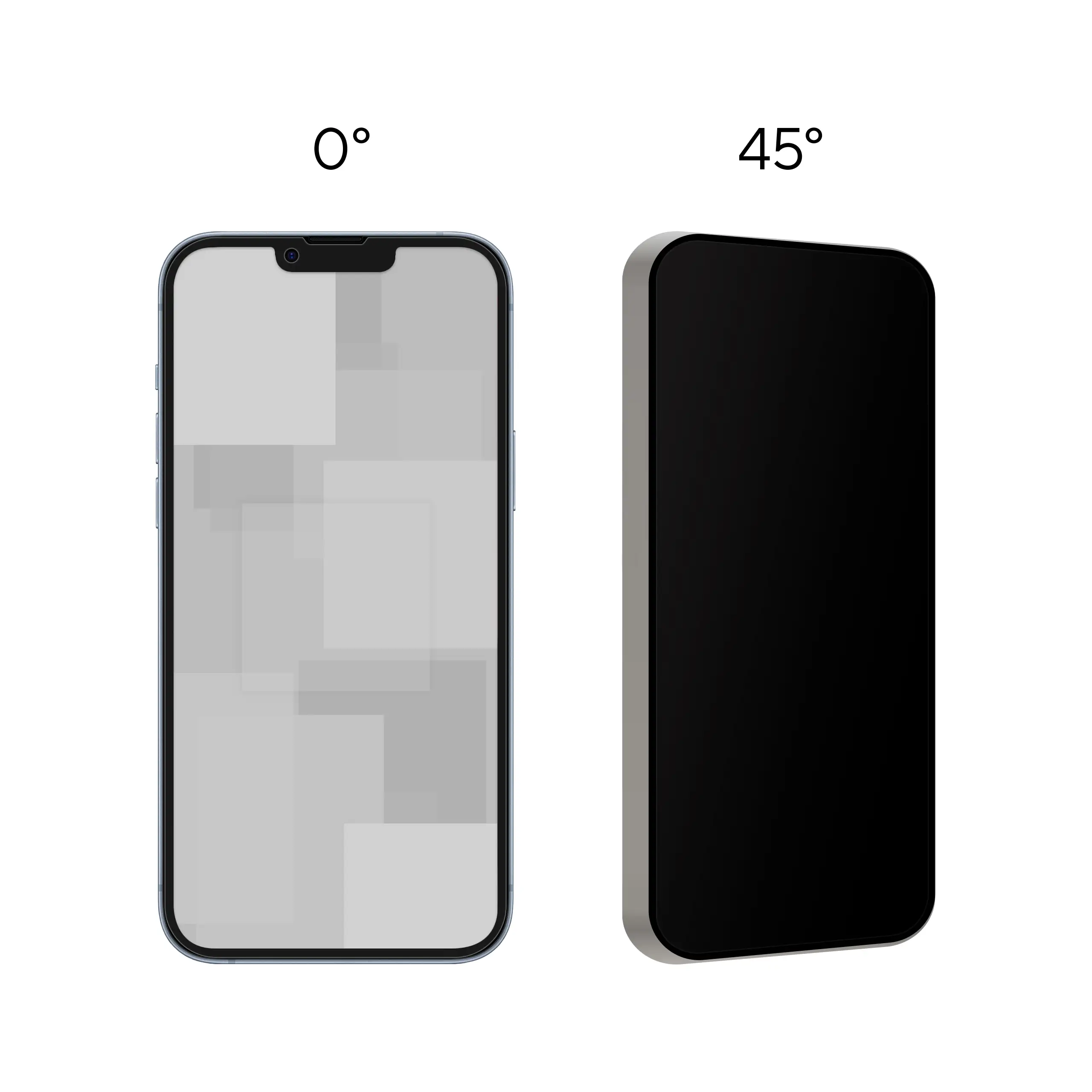 Prezentacja działania prywatyzującego szkła hartowanego BananPrivacy do telefonu Apple iPhone 14 Plus - ochrona prywatności
