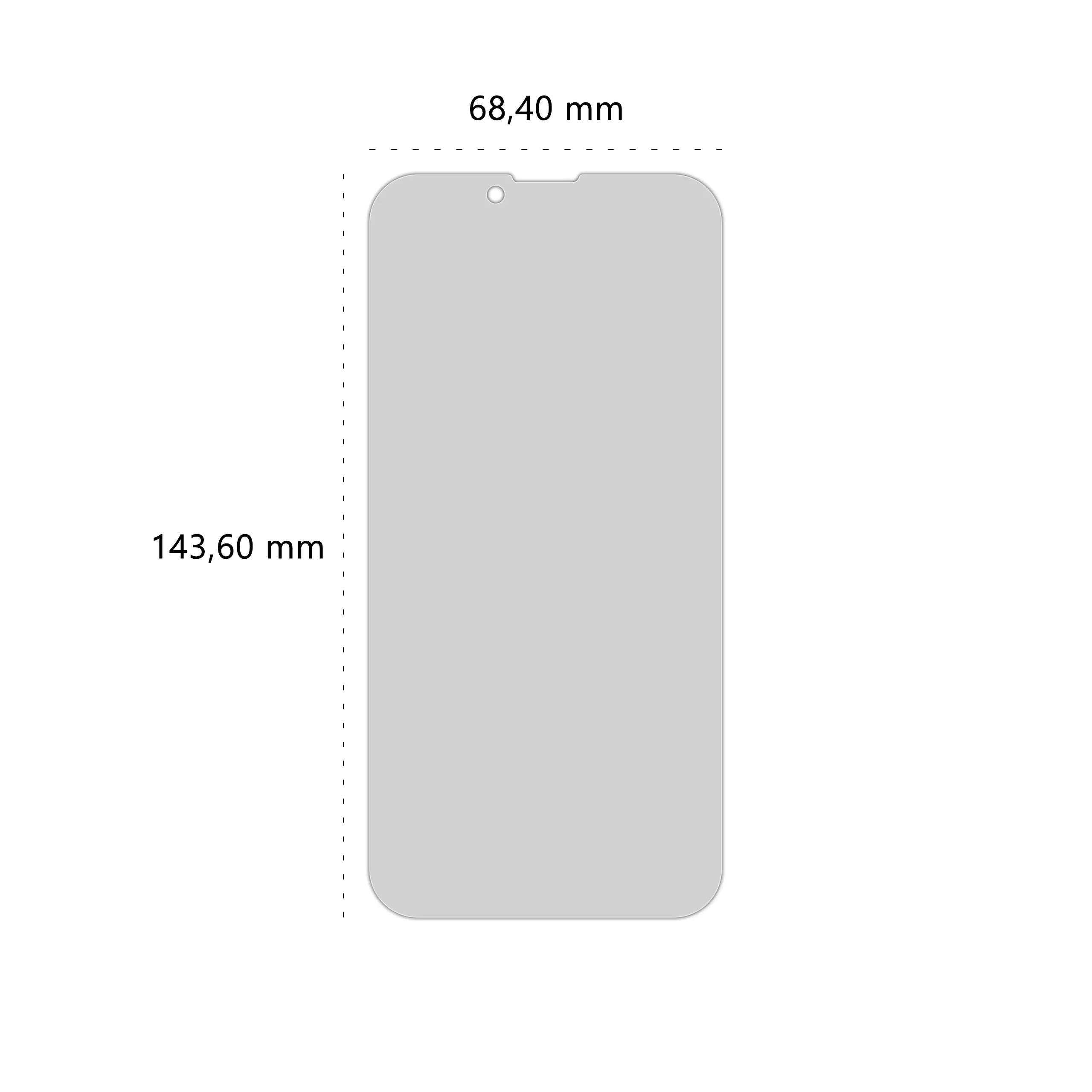 Wymiary prywatyzującego szkła hartowanego BananPrivacy marki Polski Banan do telefonu Apple iPhone 16e