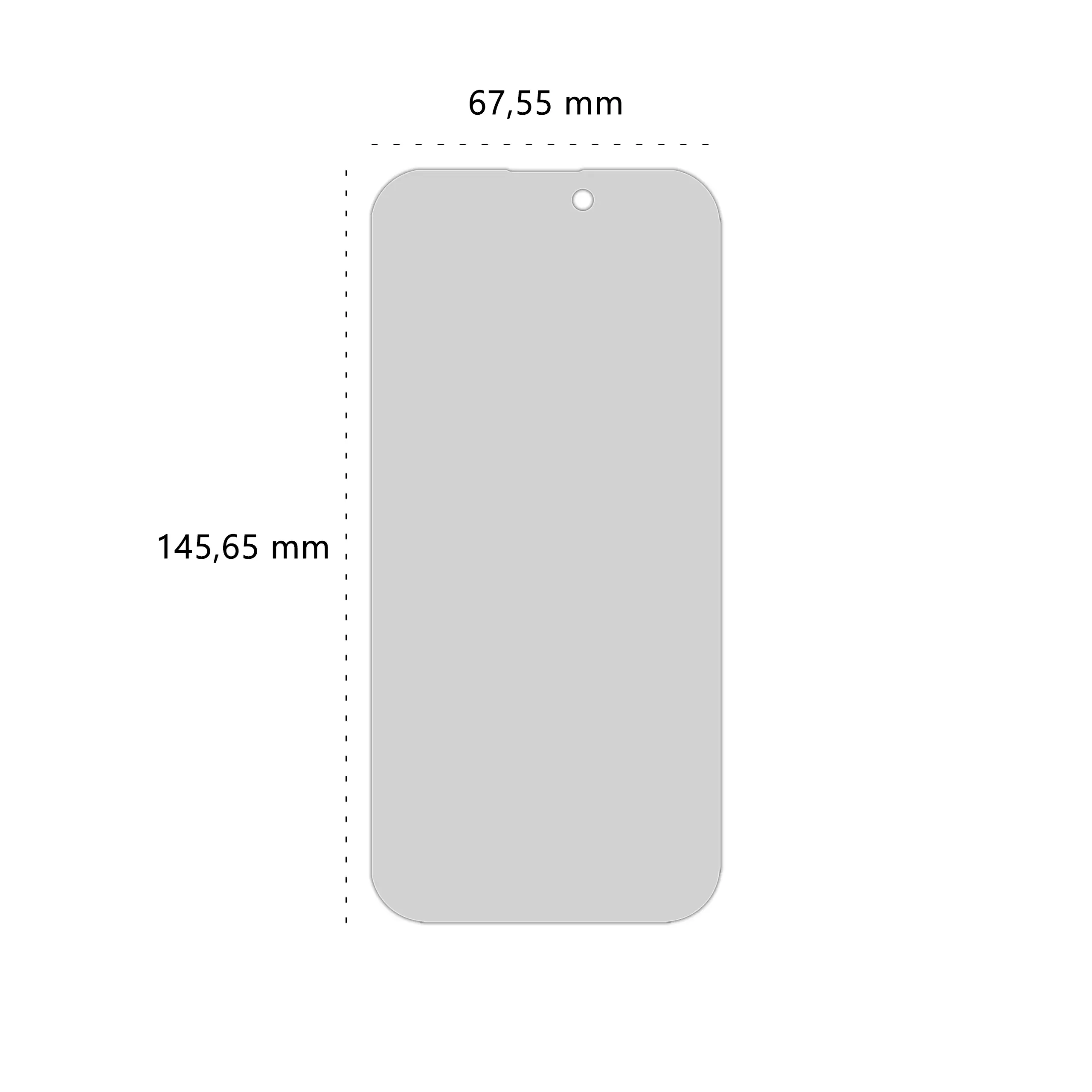 Wymiary prywatyzującego szkła hartowanego BananPrivacy marki Polski Banan do telefonu Apple iPhone 16 Pro
