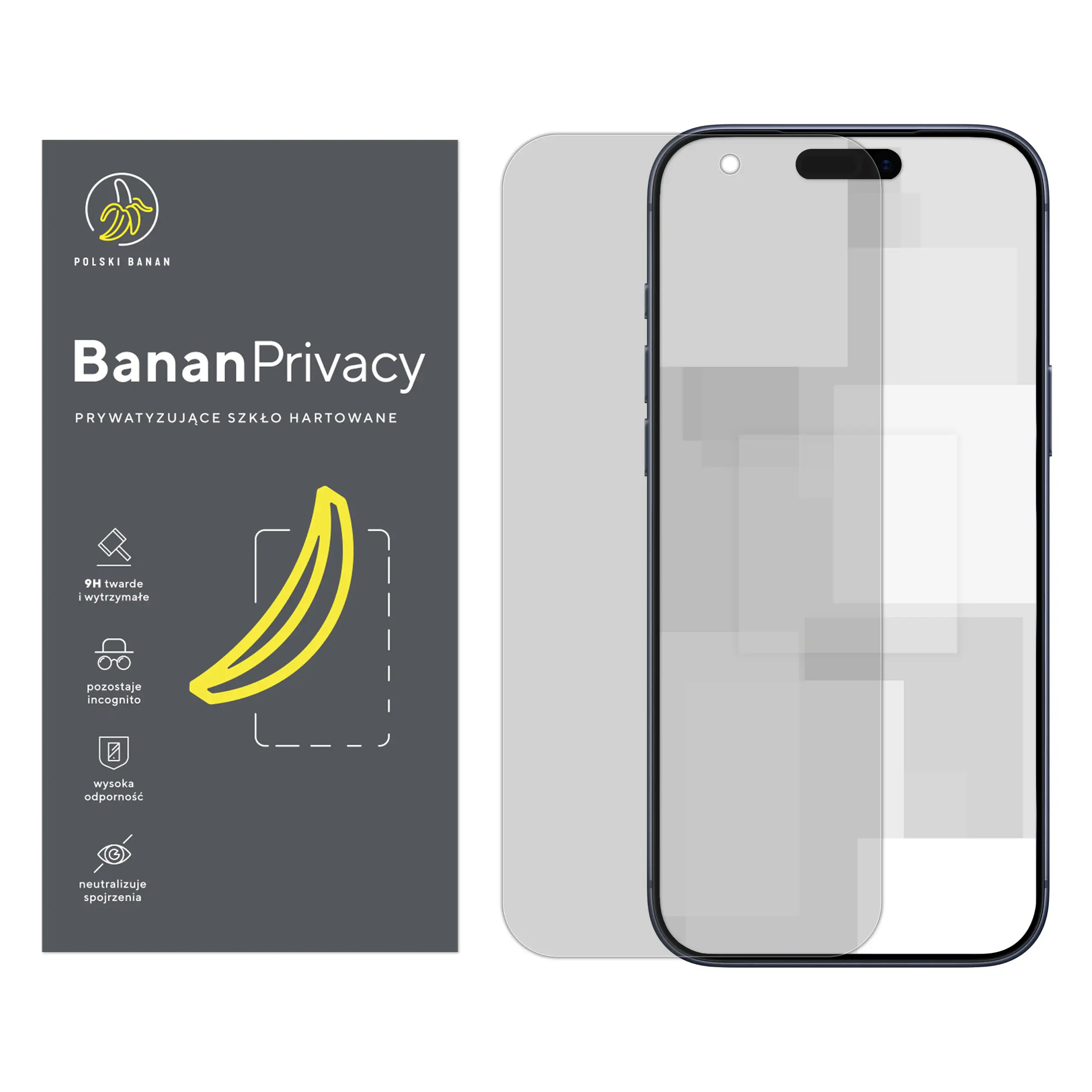 Szkło hartowane prywatyzujące Polski Banan BananPrivacy do Apple iPhone 17 Pro Max
