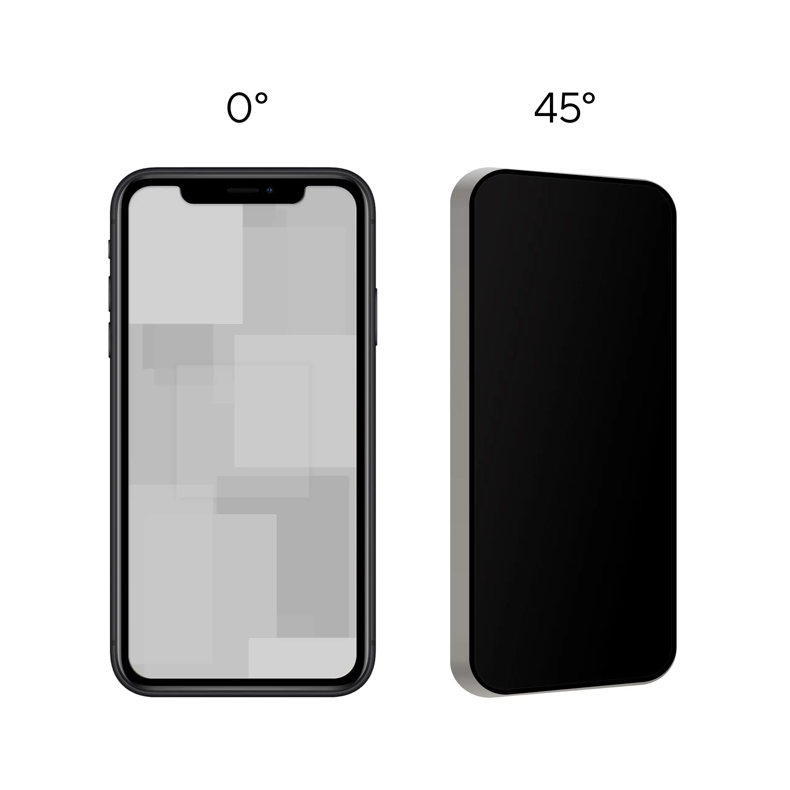 Prezentacja działania prywatyzującego szkła hartowanego BananPrivacy do telefonu Apple iPhone Xr - ochrona prywatności