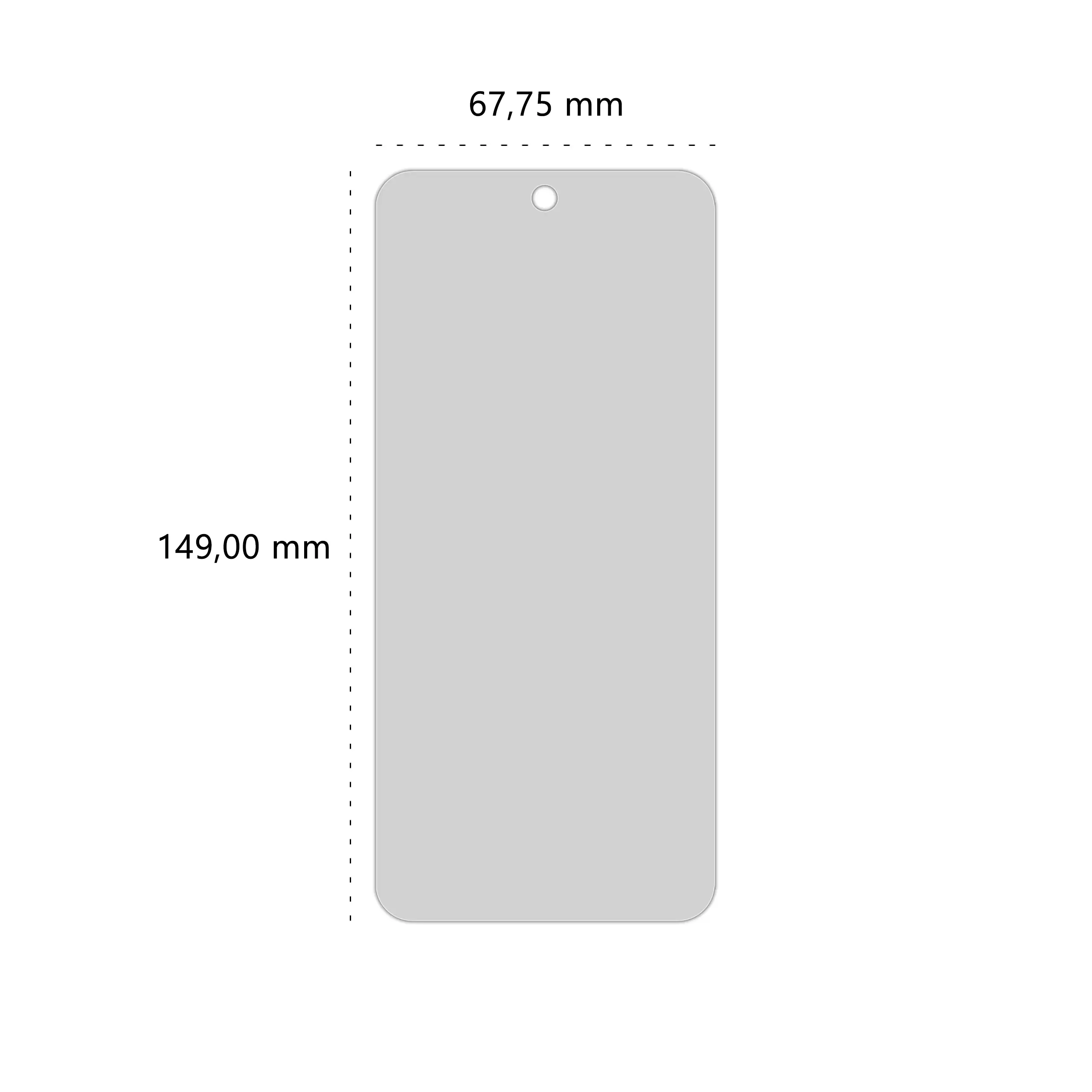 Wymiary prywatyzującego szkła hartowanego BananPrivacy marki Polski Banan do telefonu Motorola Edge 50 Neo