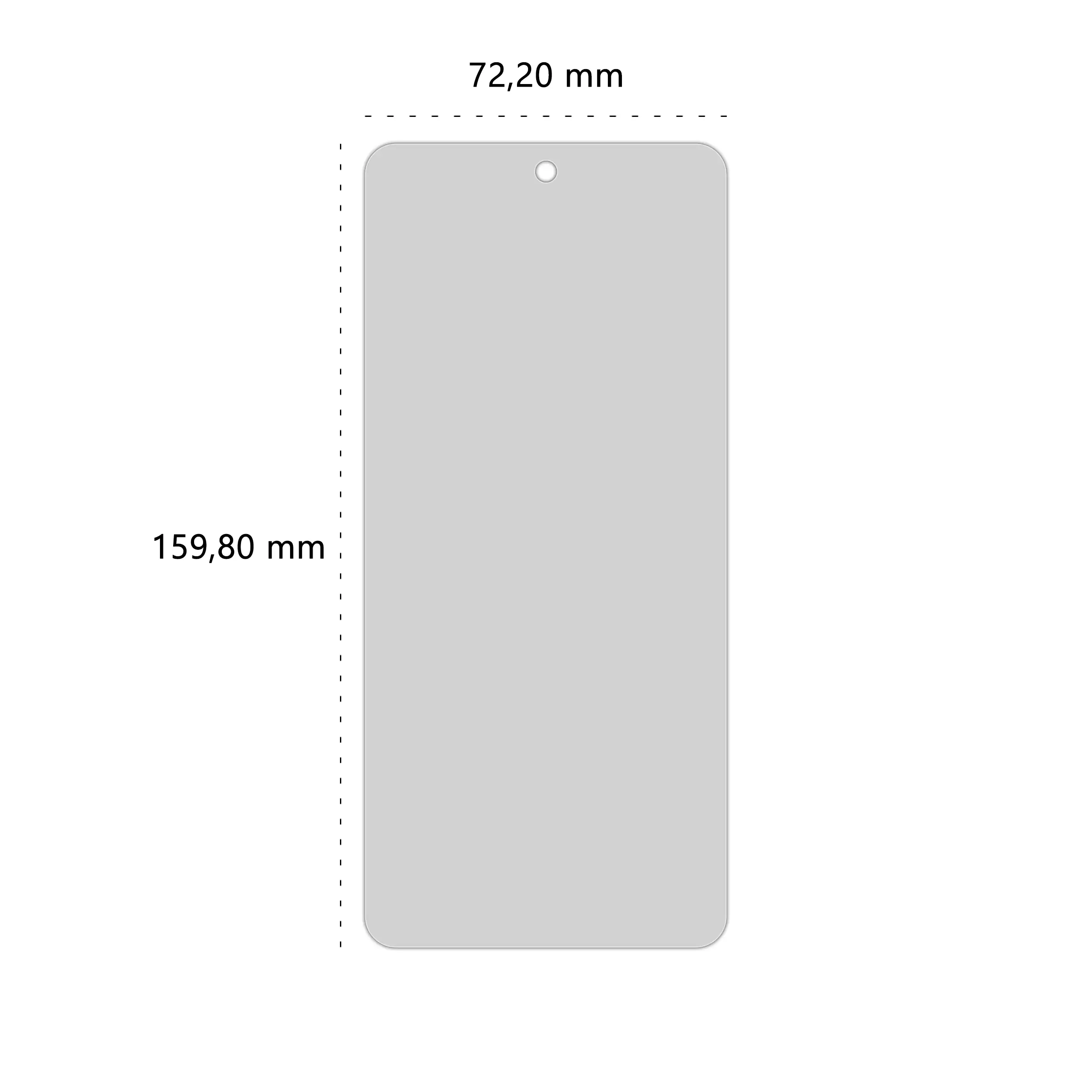 Wymiary prywatyzującego szkła hartowanego BananPrivacy marki Polski Banan do telefonu Motorola Moto G15 / G15 Power