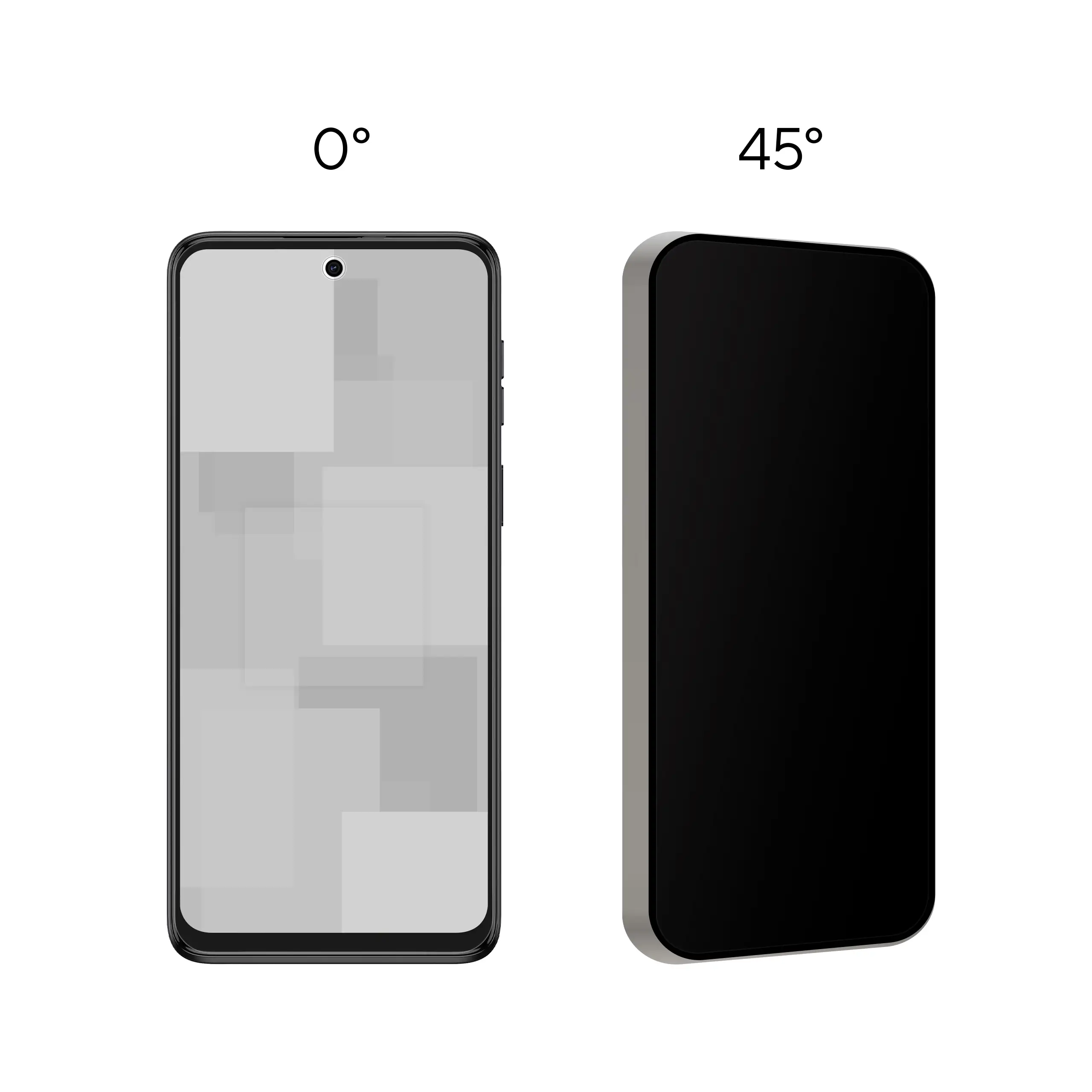 Prezentacja działania prywatyzującego szkła hartowanego BananPrivacy do telefonu Motorola Moto G54 5G / G54 Power Edition - ochrona prywatności