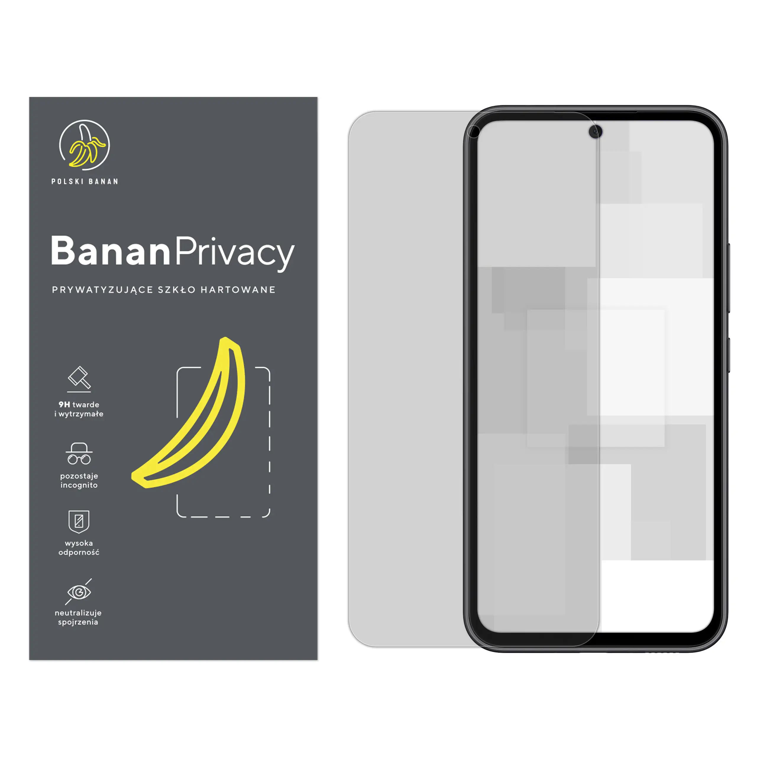 Szkło hartowane prywatyzujące Polski Banan BananPrivacy do Samsung Galaxy A54