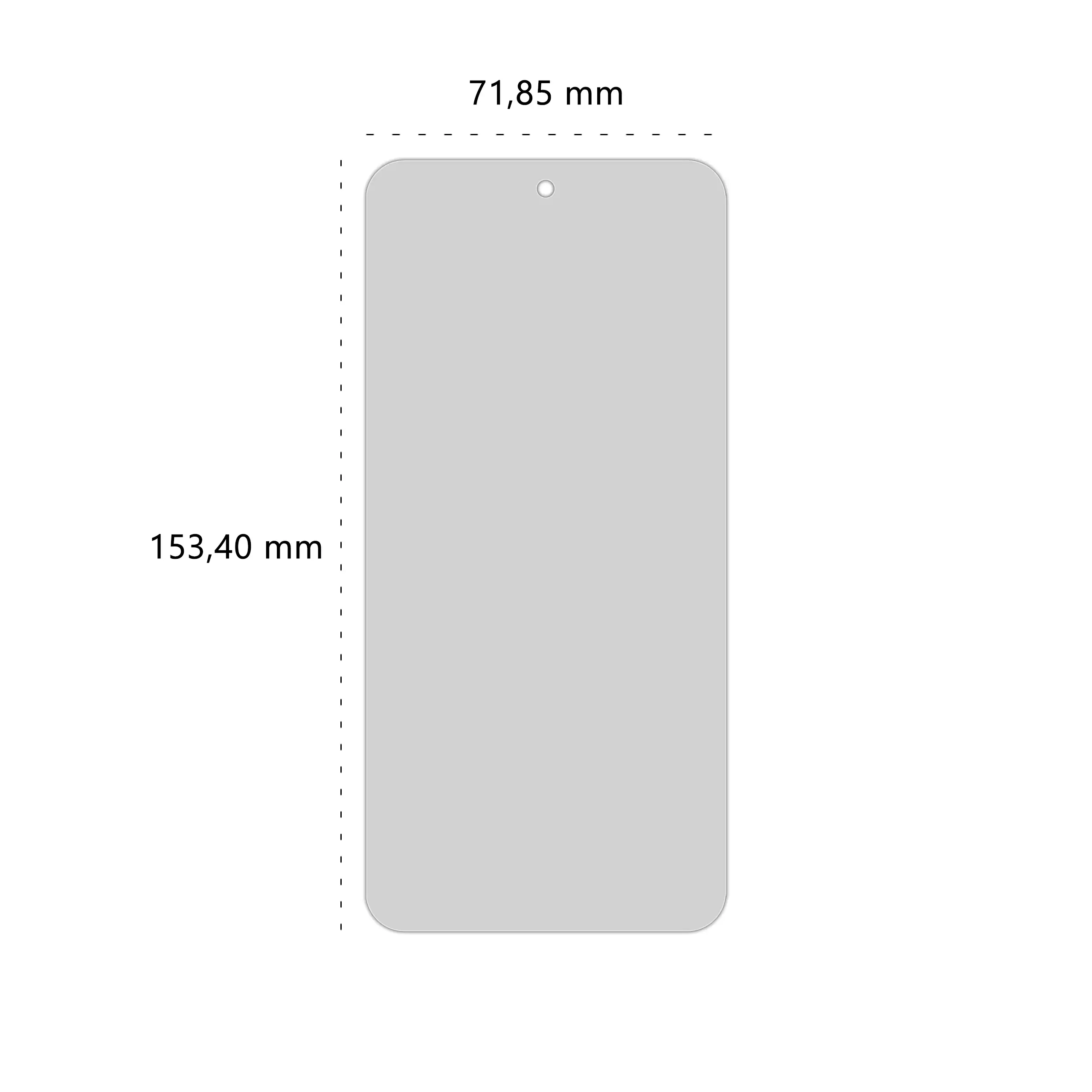 Wymiary prywatyzującego szkła hartowanego BananPrivacy marki Polski Banan do telefonu Samsung Galaxy A54