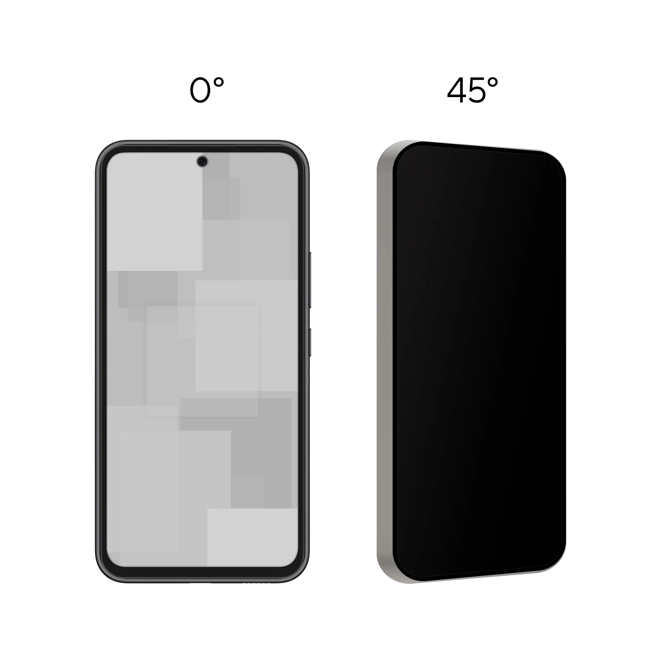Prezentacja działania prywatyzującego szkła hartowanego BananPrivacy do telefonu Samsung Galaxy A54 - ochrona prywatności