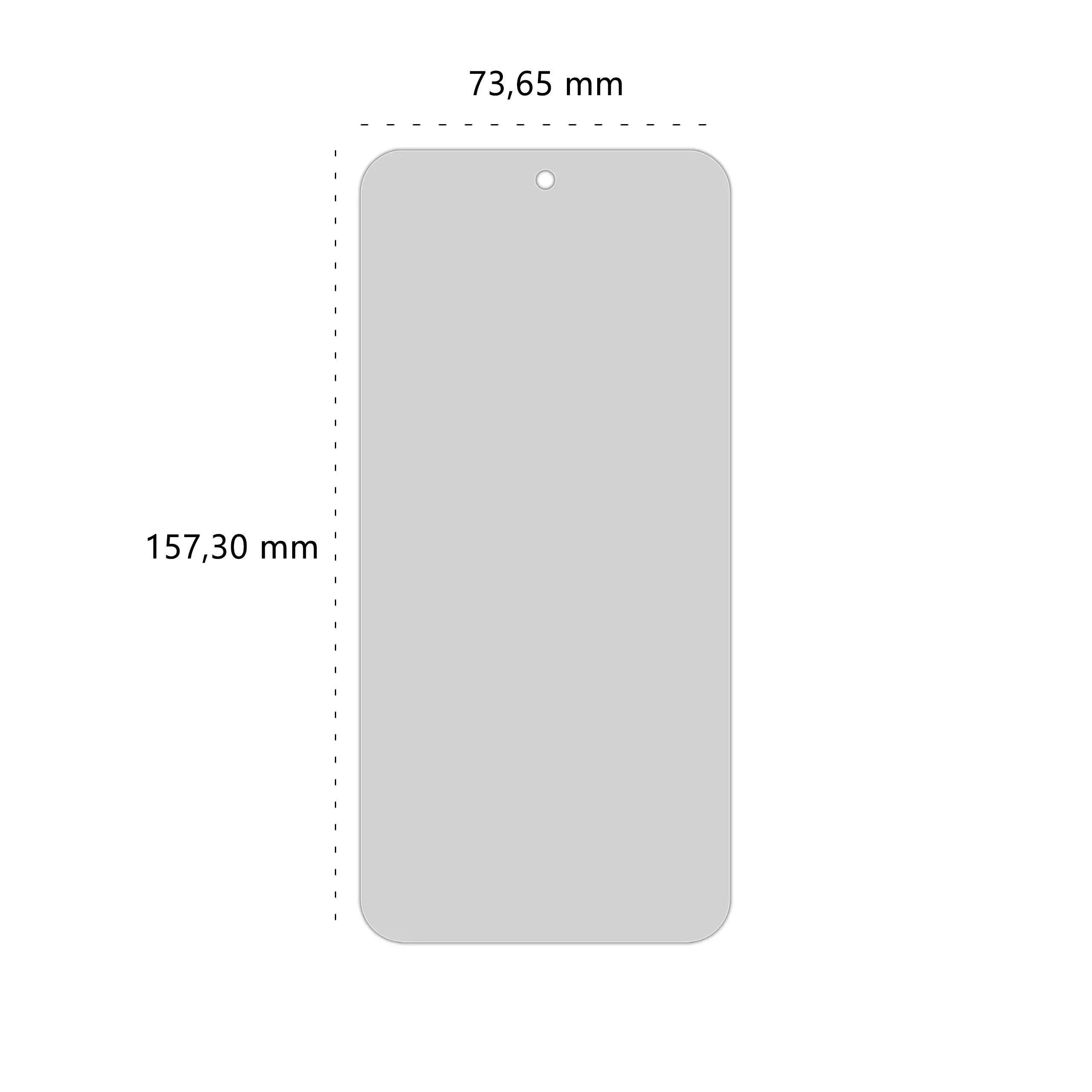 Wymiary prywatyzującego szkła hartowanego BananPrivacy marki Polski Banan do telefonu Samsung Galaxy A55 5G
