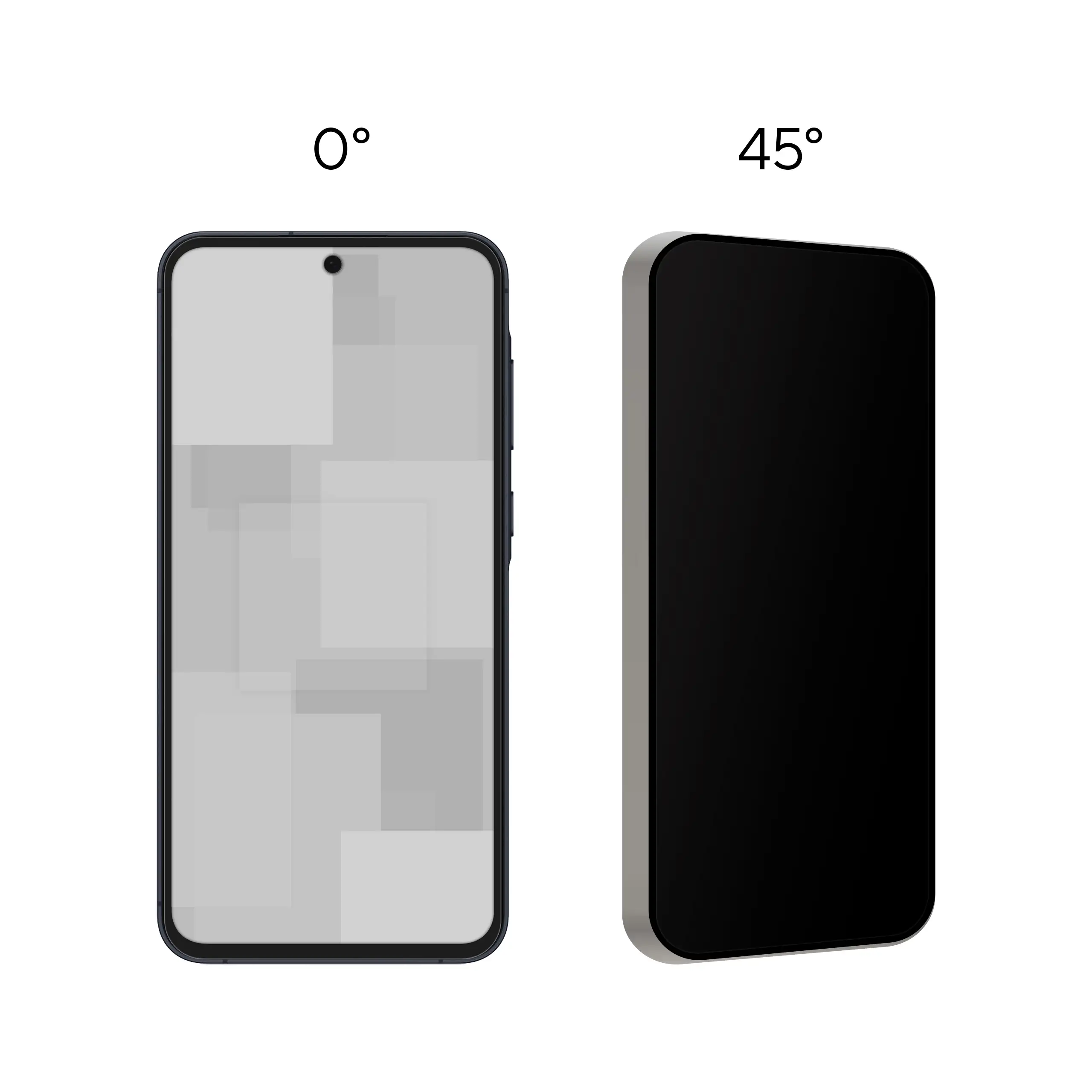Prezentacja działania prywatyzującego szkła hartowanego BananPrivacy do telefonu Samsung Galaxy A55 5G - ochrona prywatności
