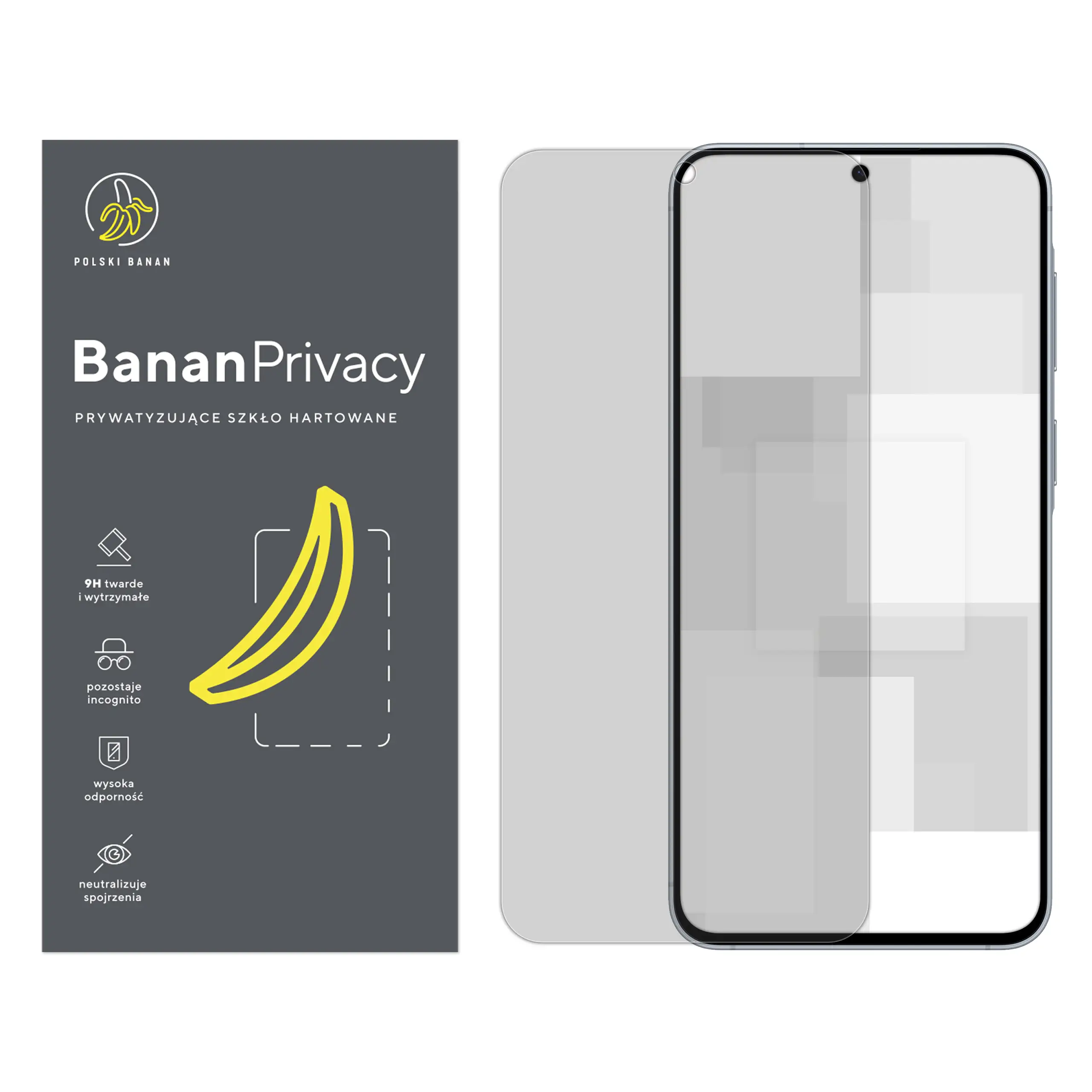 Szkło hartowane prywatyzujące Polski Banan BananPrivacy do Samsung Galaxy A57 5G
