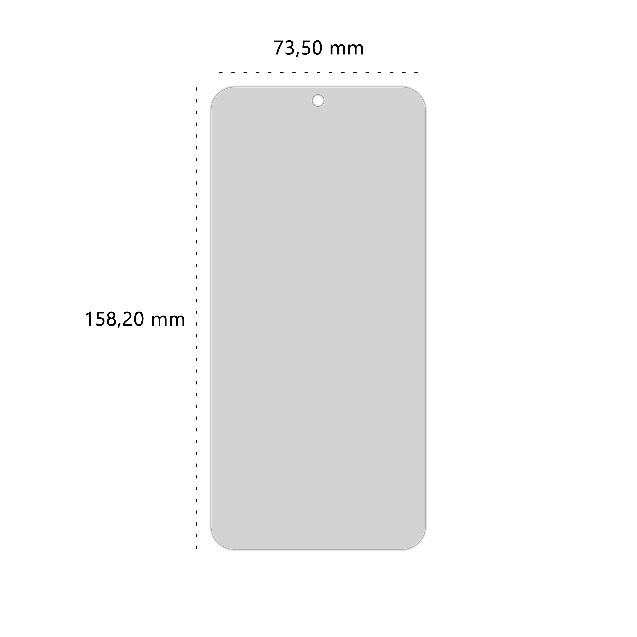 Wymiary prywatyzującego szkła hartowanego BananPrivacy marki Polski Banan do telefonu Samsung Galaxy A57 5G