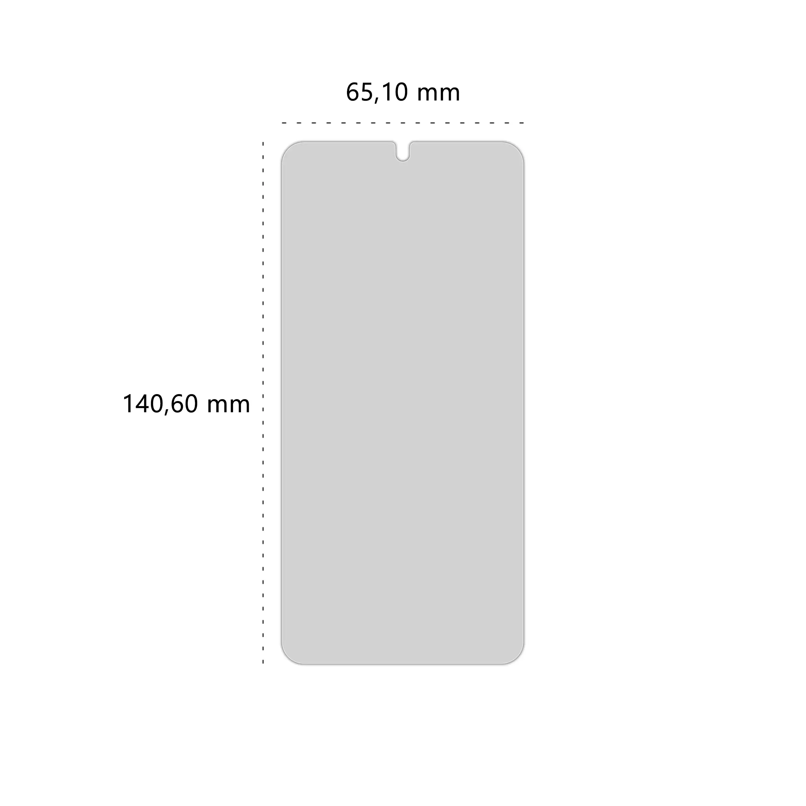 Wymiary prywatyzującego szkła hartowanego BananPrivacy marki Polski Banan do telefonu Samsung Galaxy S22