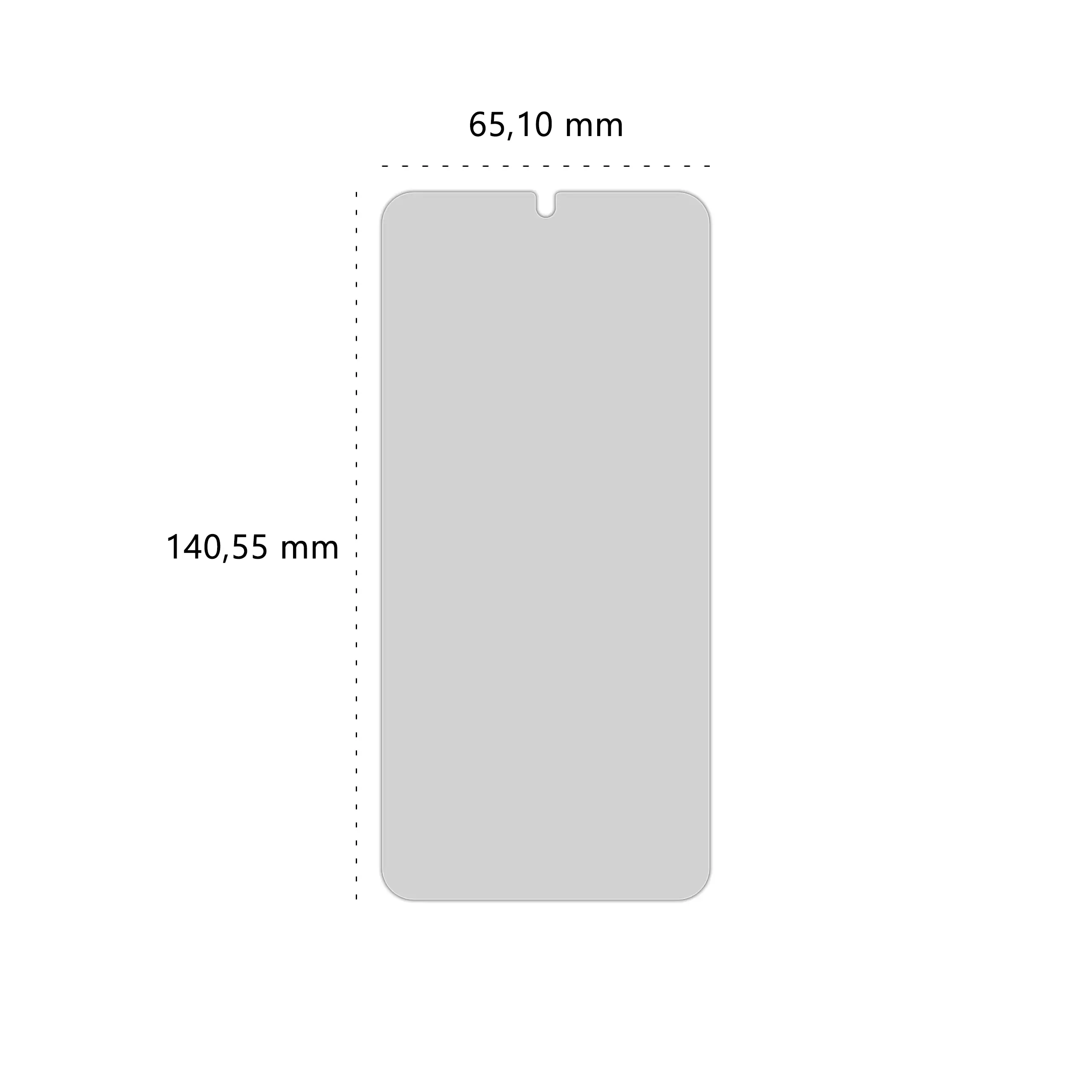 Wymiary prywatyzującego szkła hartowanego BananPrivacy marki Polski Banan do telefonu Samsung Galaxy S23