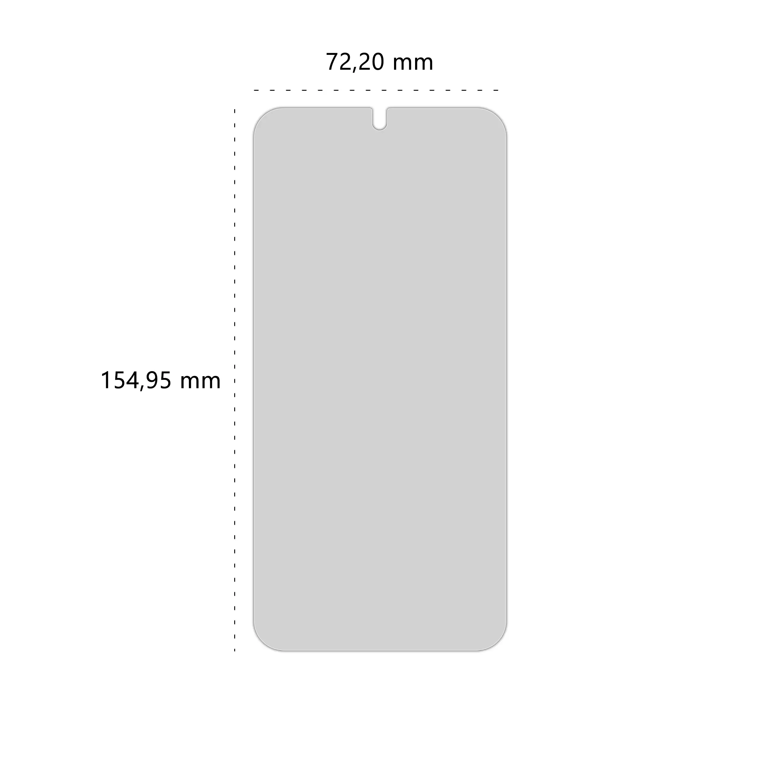 Wymiary prywatyzującego szkła hartowanego BananPrivacy marki Polski Banan do telefonu Samsung Galaxy S24 Plus