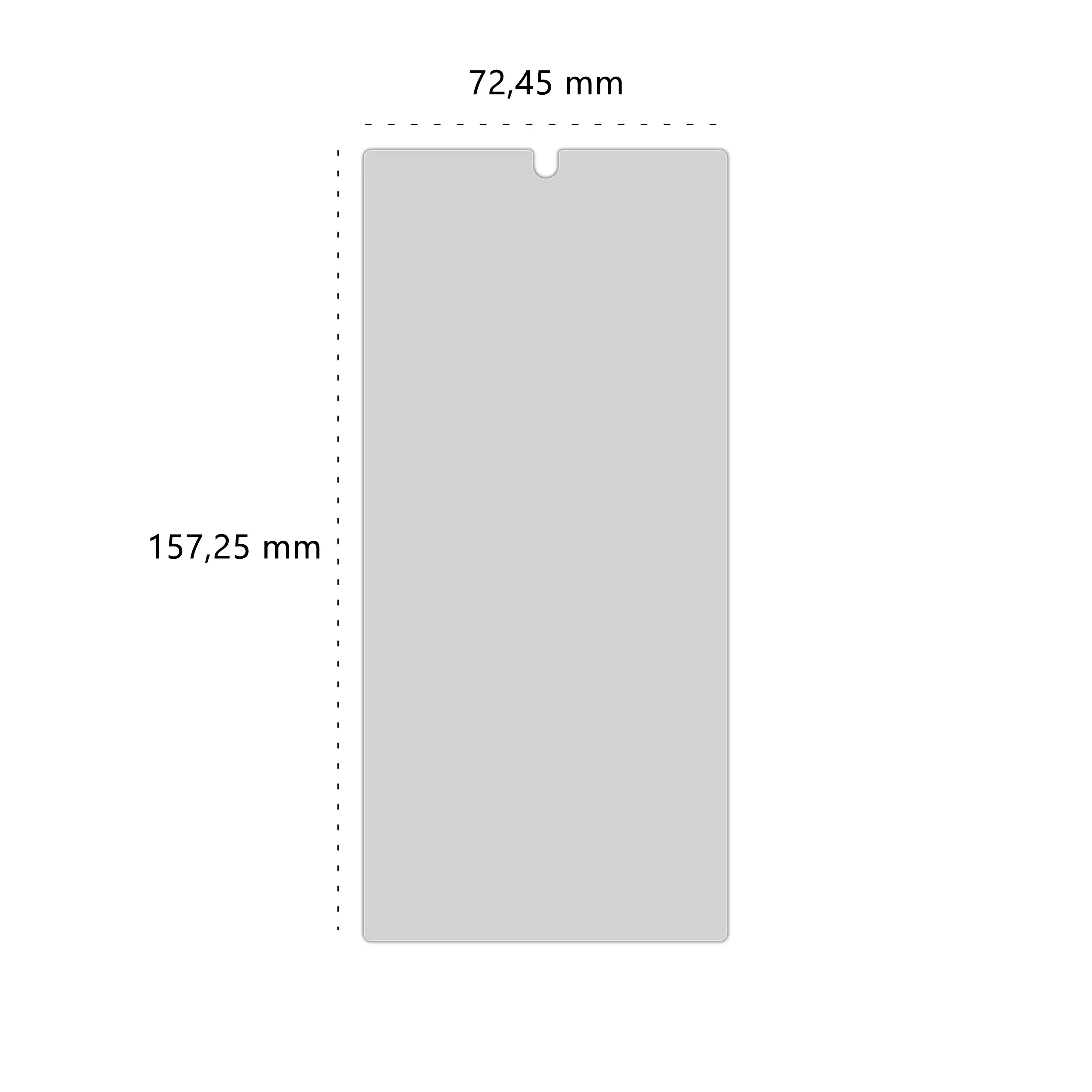 Wymiary prywatyzującego szkła hartowanego BananPrivacy marki Polski Banan do telefonu Samsung Galaxy S24 Ultra