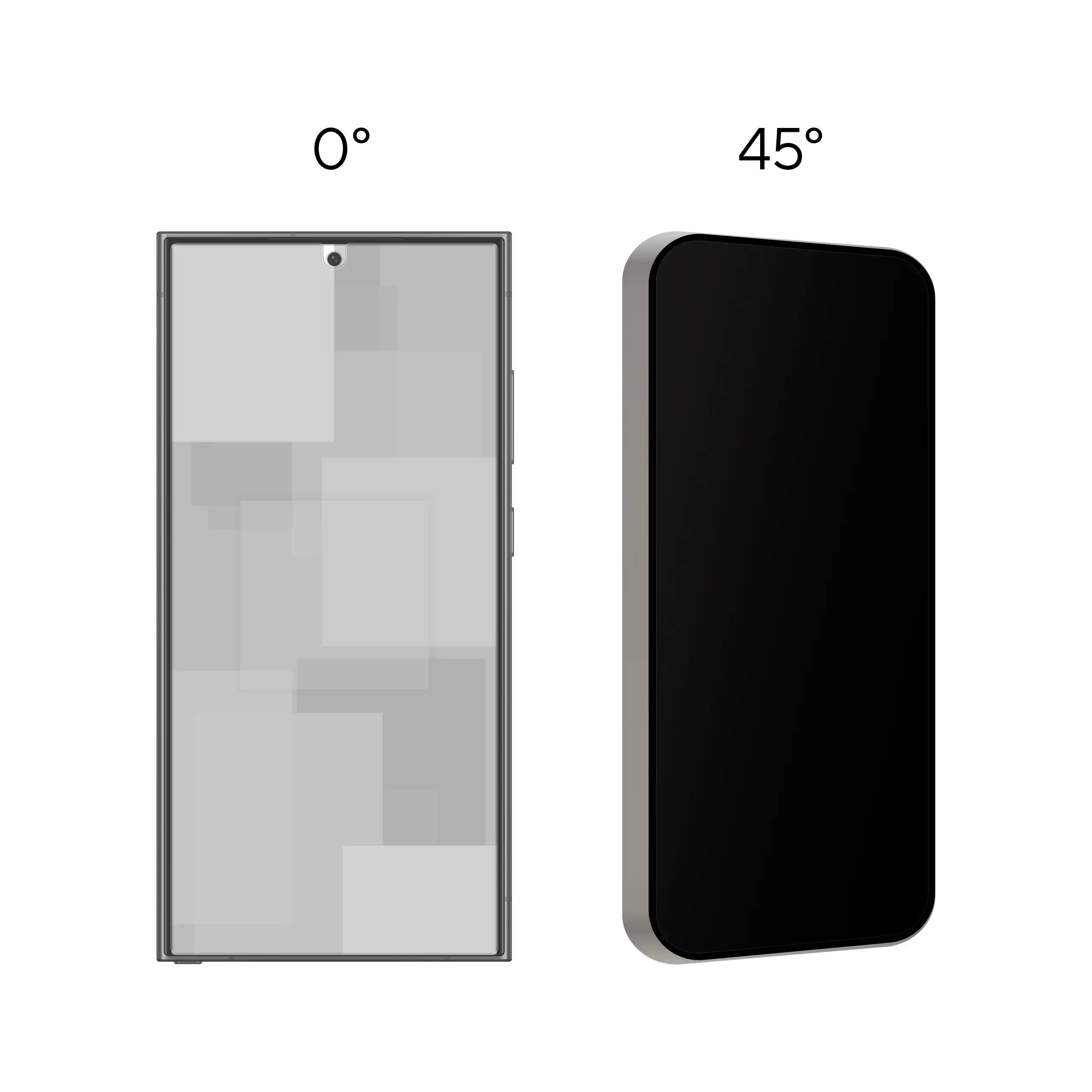 Prezentacja działania prywatyzującego szkła hartowanego BananPrivacy do telefonu Samsung Galaxy S24 Ultra - ochrona prywatności