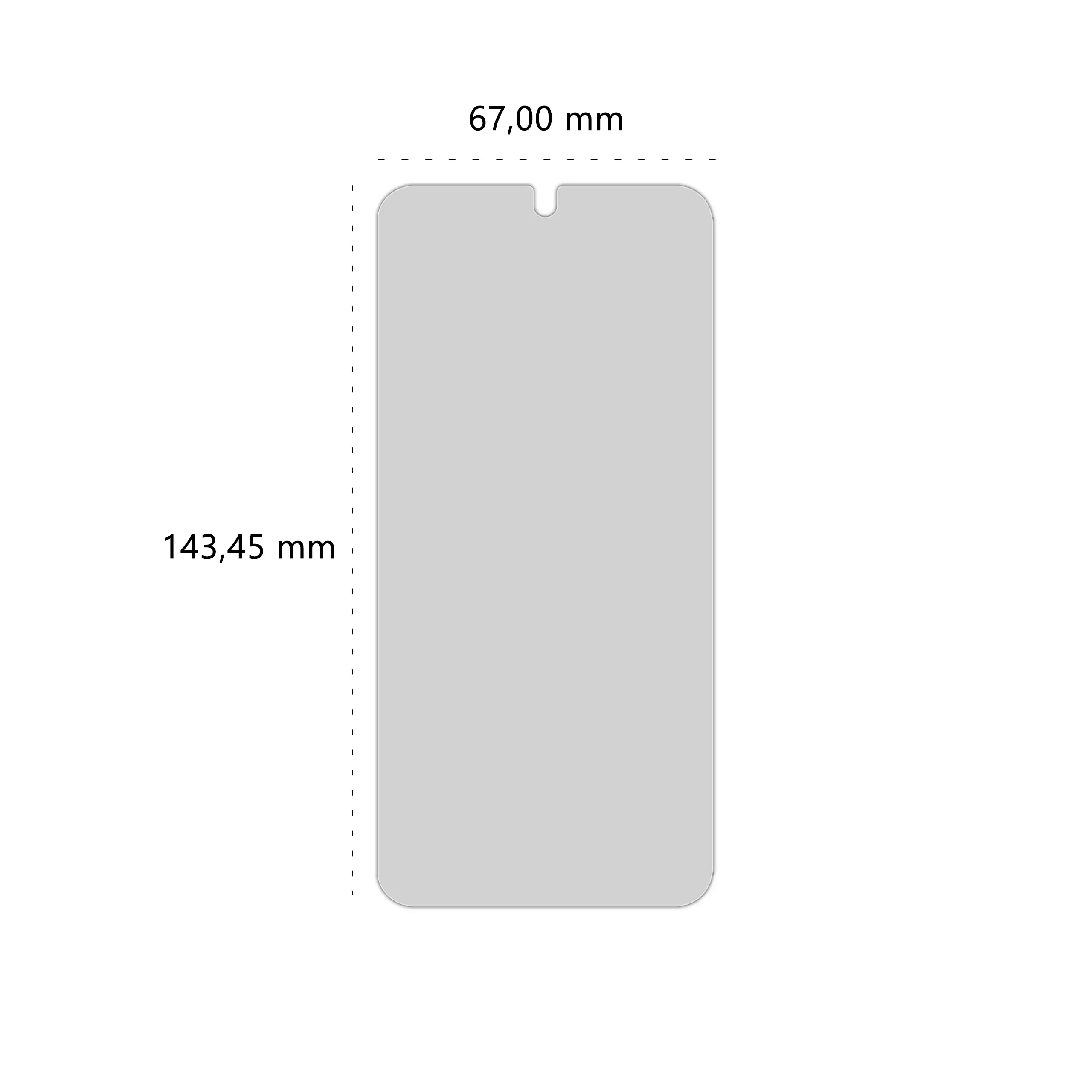 Wymiary prywatyzującego szkła hartowanego BananPrivacy marki Polski Banan do telefonu Samsung Galaxy S25