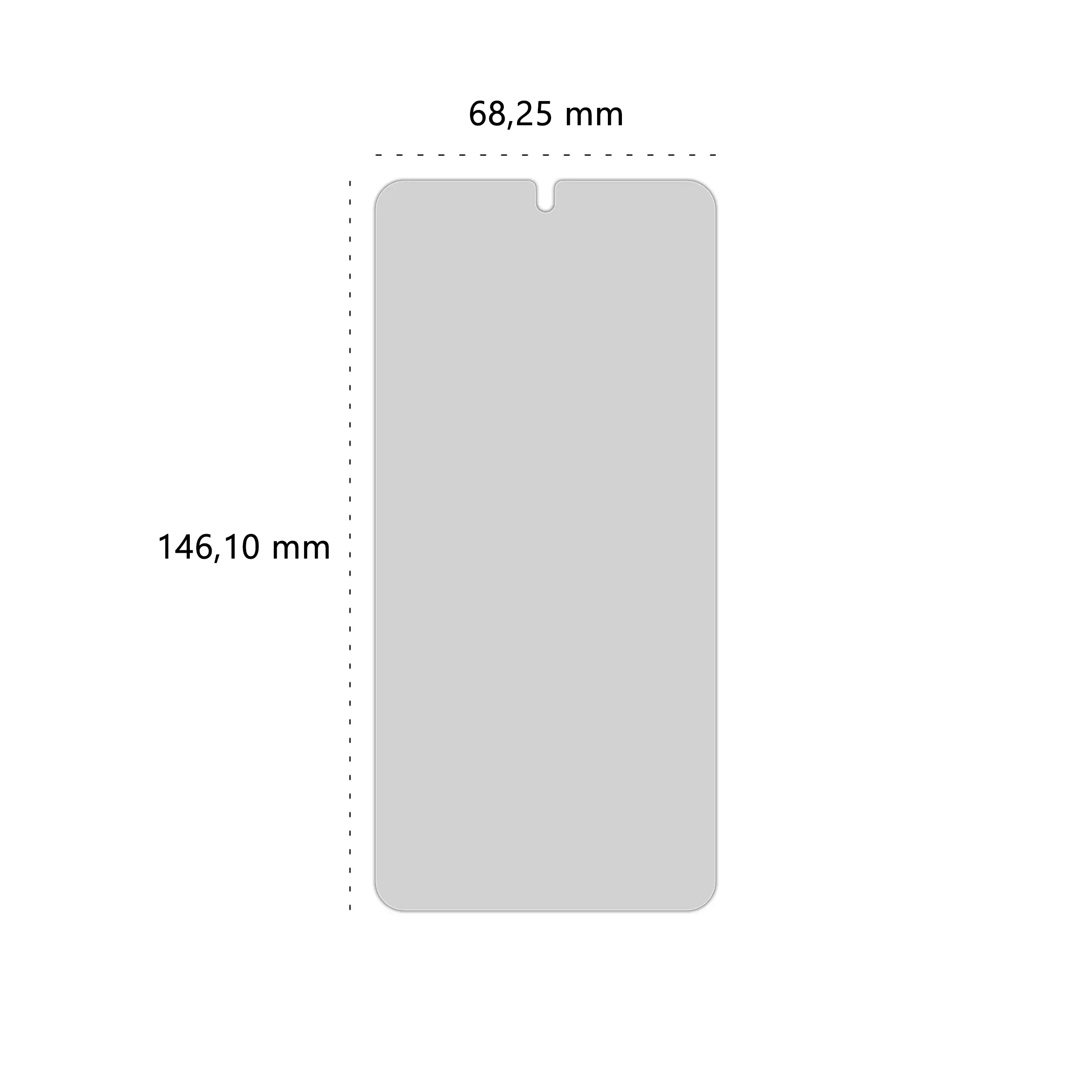 Wymiary prywatyzującego szkła hartowanego BananPrivacy marki Polski Banan do telefonu Samsung Galaxy S26