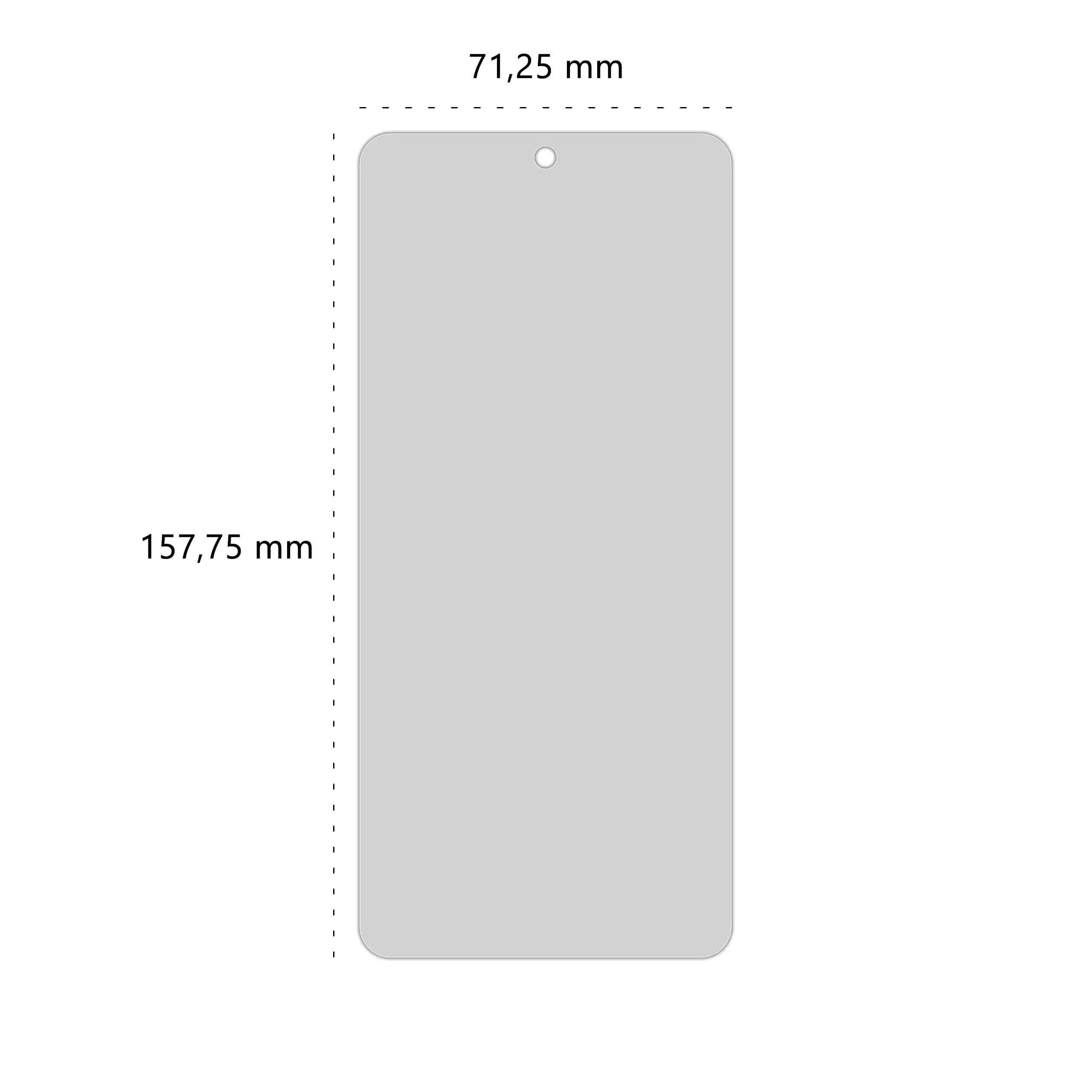 Wymiary prywatyzującego szkła hartowanego BananPrivacy marki Polski Banan do telefonu Xiaomi POCO X3 NFC