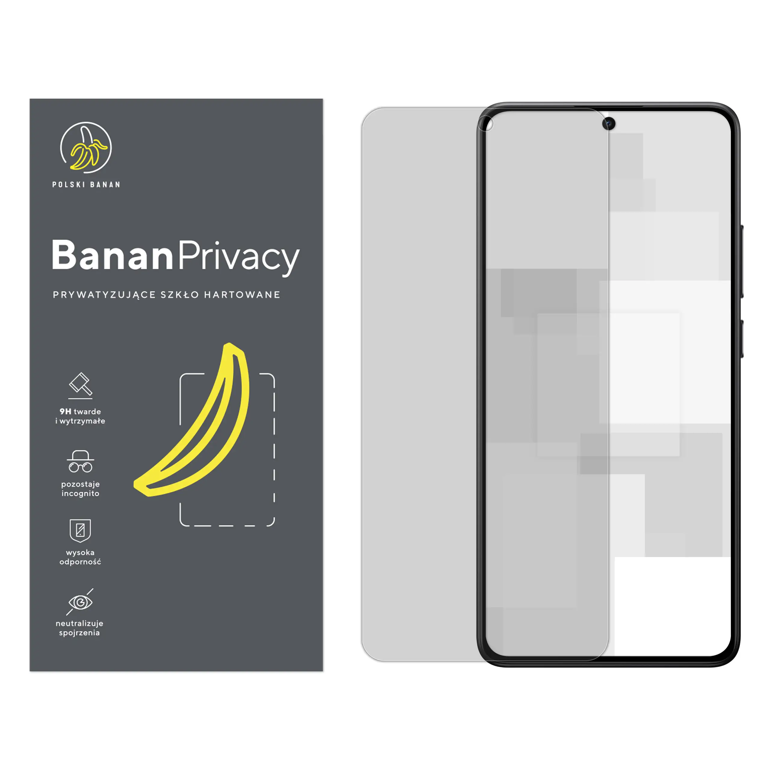 Szkło hartowane prywatyzujące Polski Banan BananPrivacy do Xiaomi POCO X7 Pro 5G