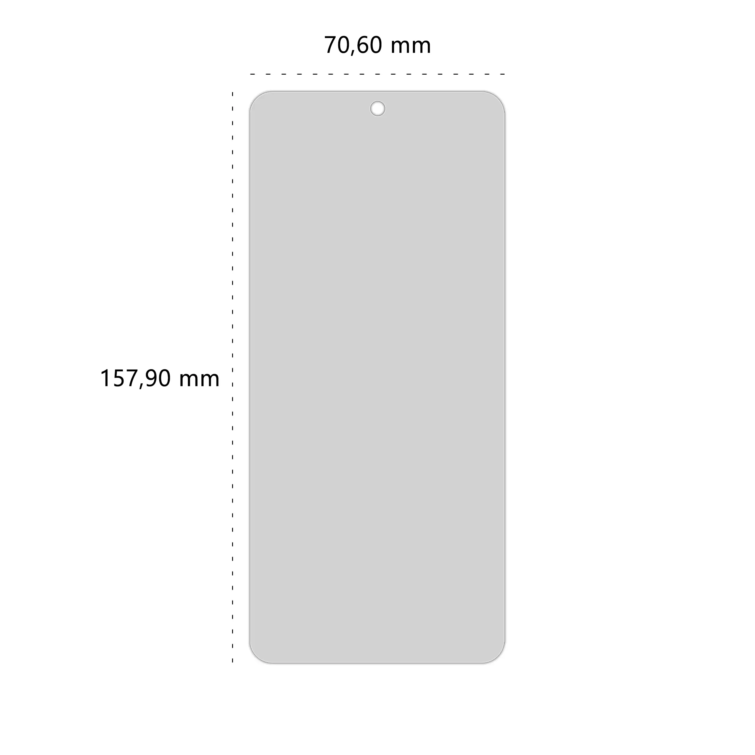Wymiary prywatyzującego szkła hartowanego BananPrivacy marki Polski Banan do telefonu Xiaomi Redmi Note 10 Pro