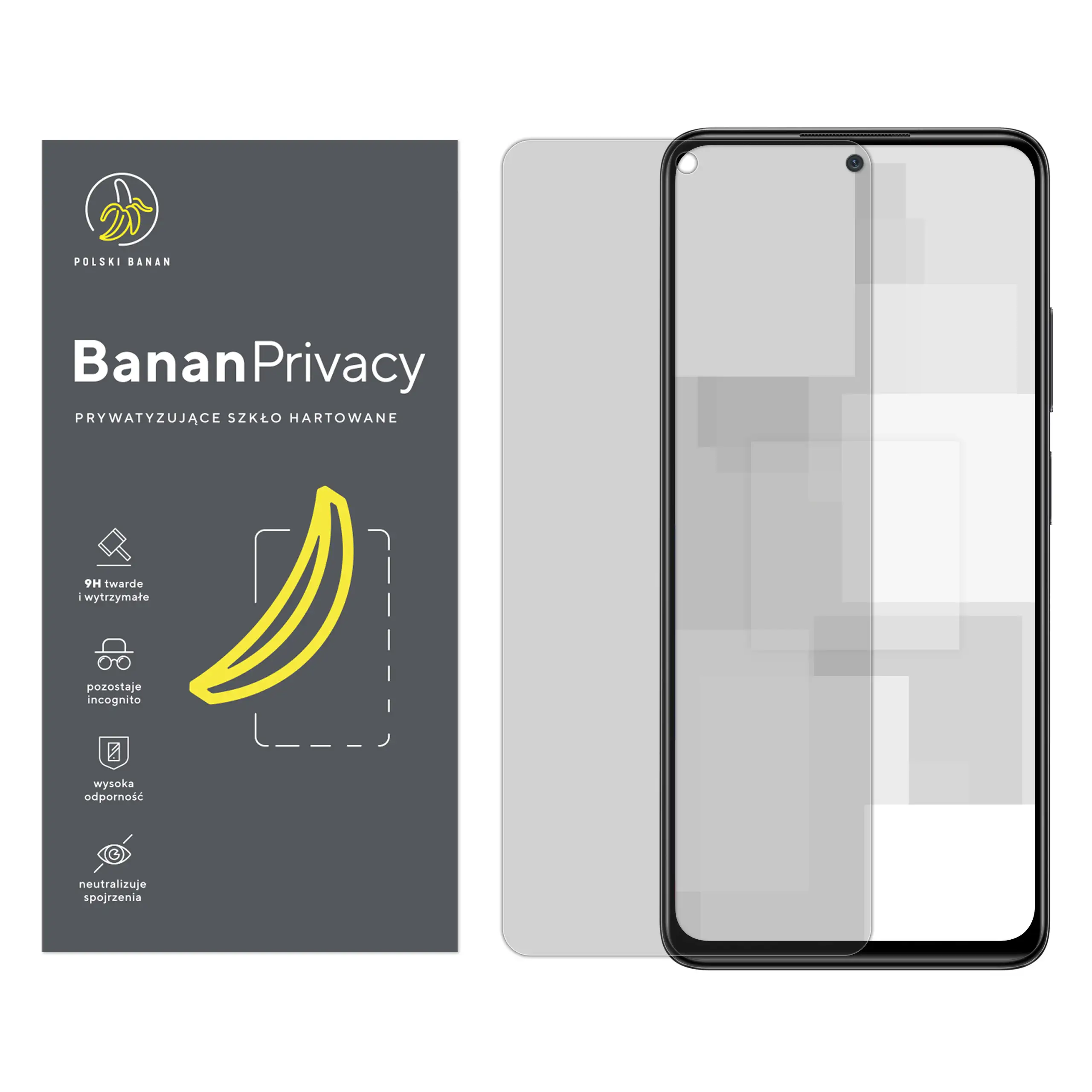 Szkło hartowane prywatyzujące Polski Banan BananPrivacy do Xiaomi Redmi Note 11 Pro / 11 Pro 5G