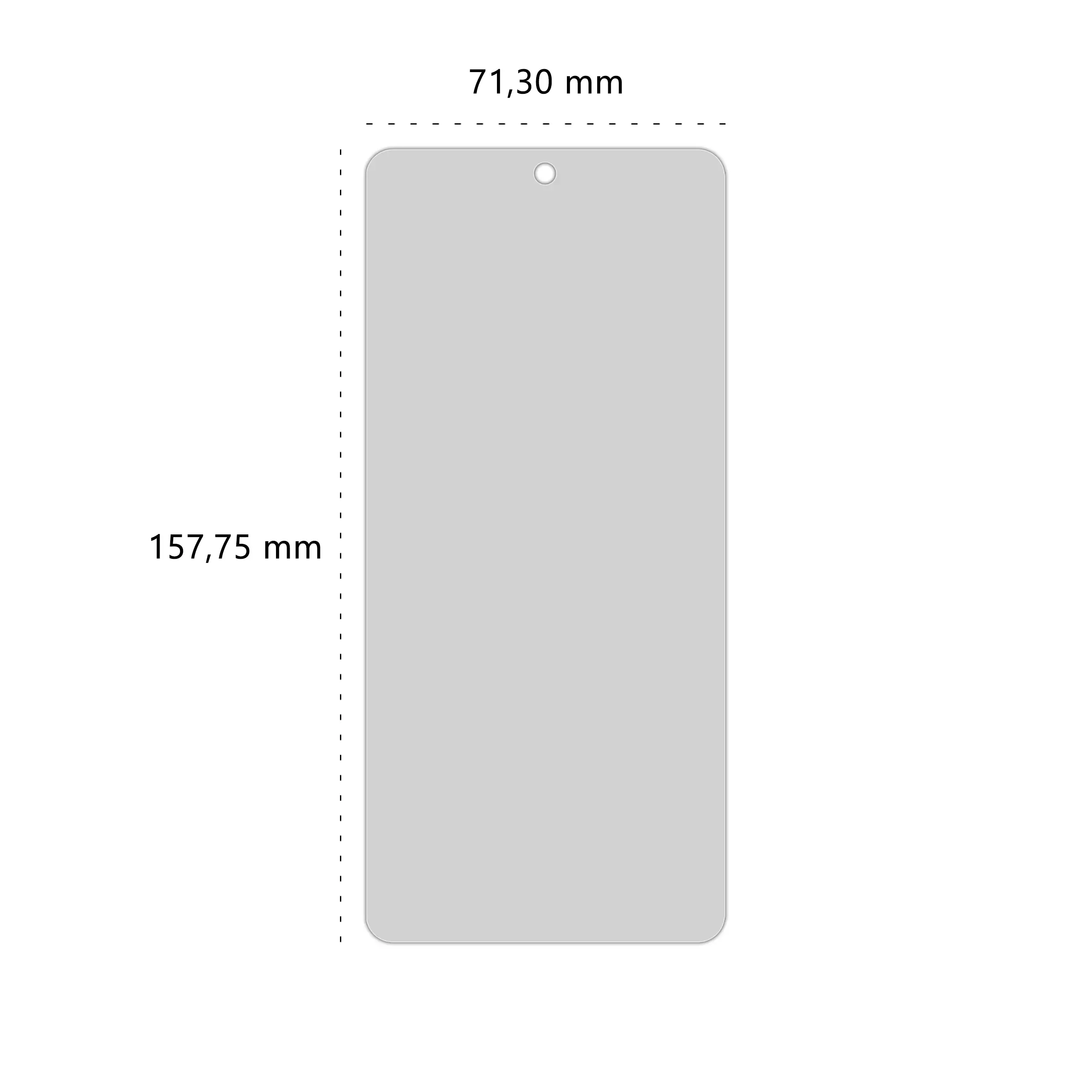 Wymiary prywatyzującego szkła hartowanego BananPrivacy marki Polski Banan do telefonu Xiaomi Redmi Note 12 Pro